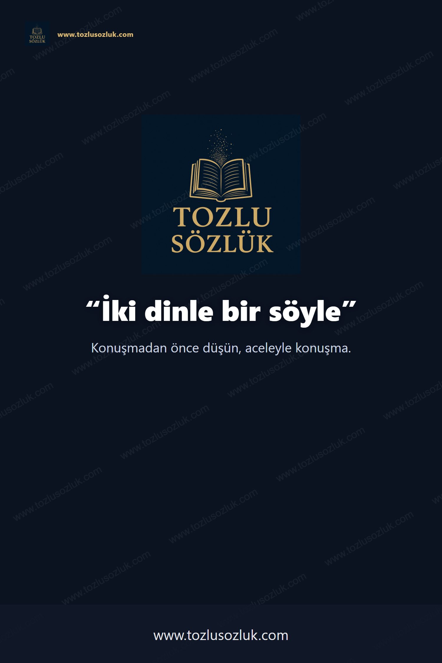 İki dinle bir söyle Pinterest görseli