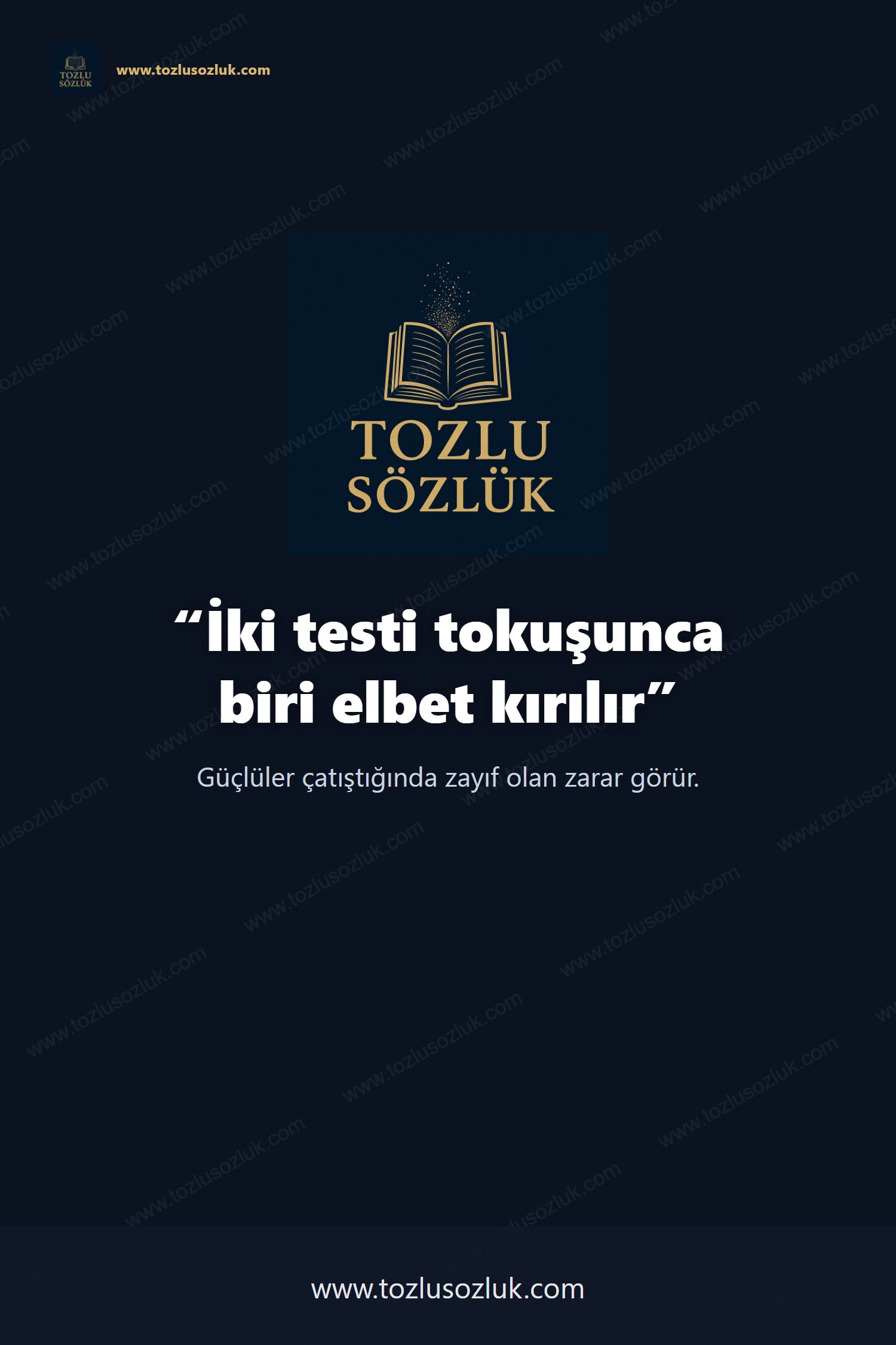 İki testi tokuşunca biri elbet kırılır Pinterest görseli