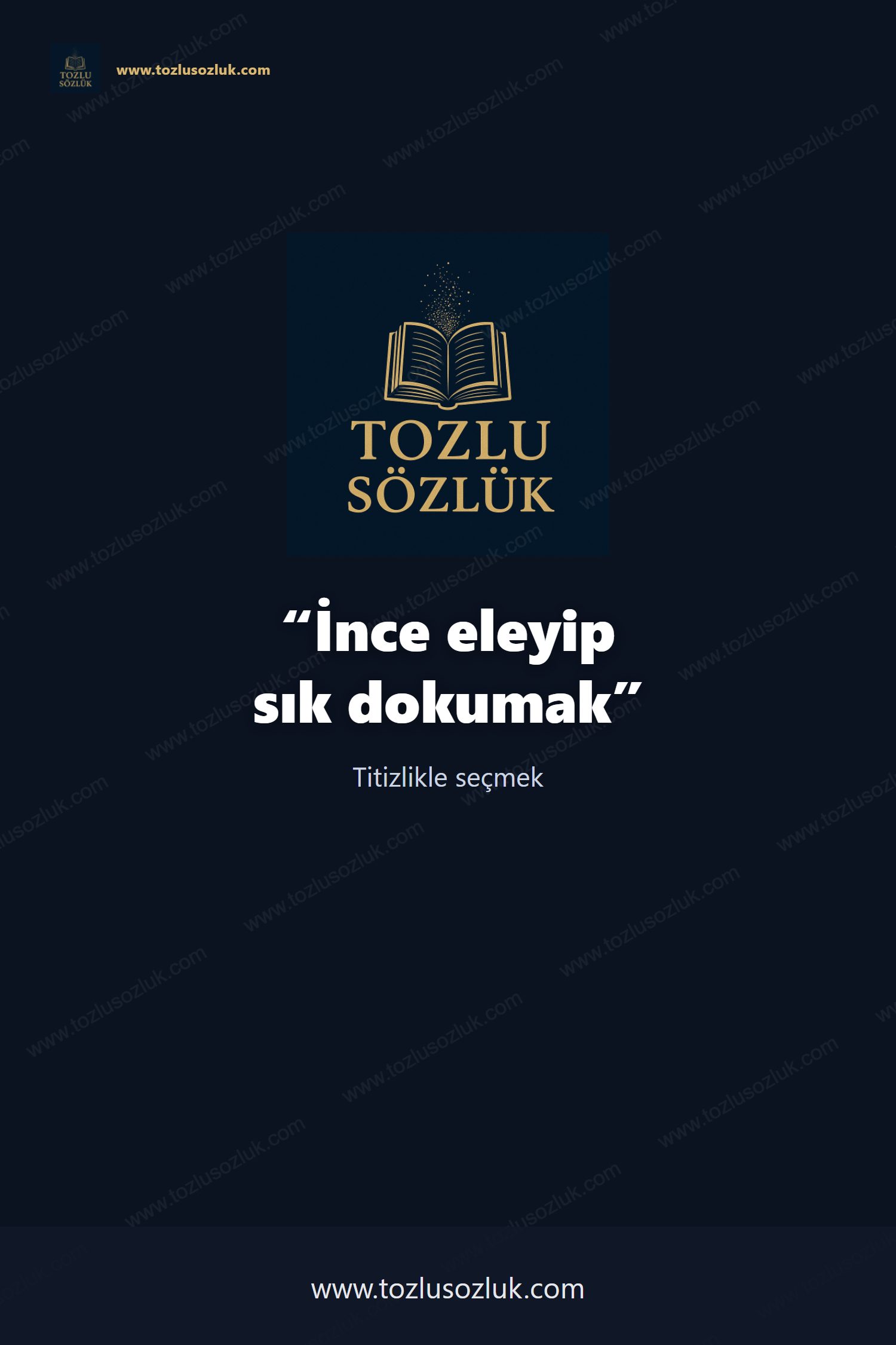 İnce eleyip sık dokumak Pinterest görseli