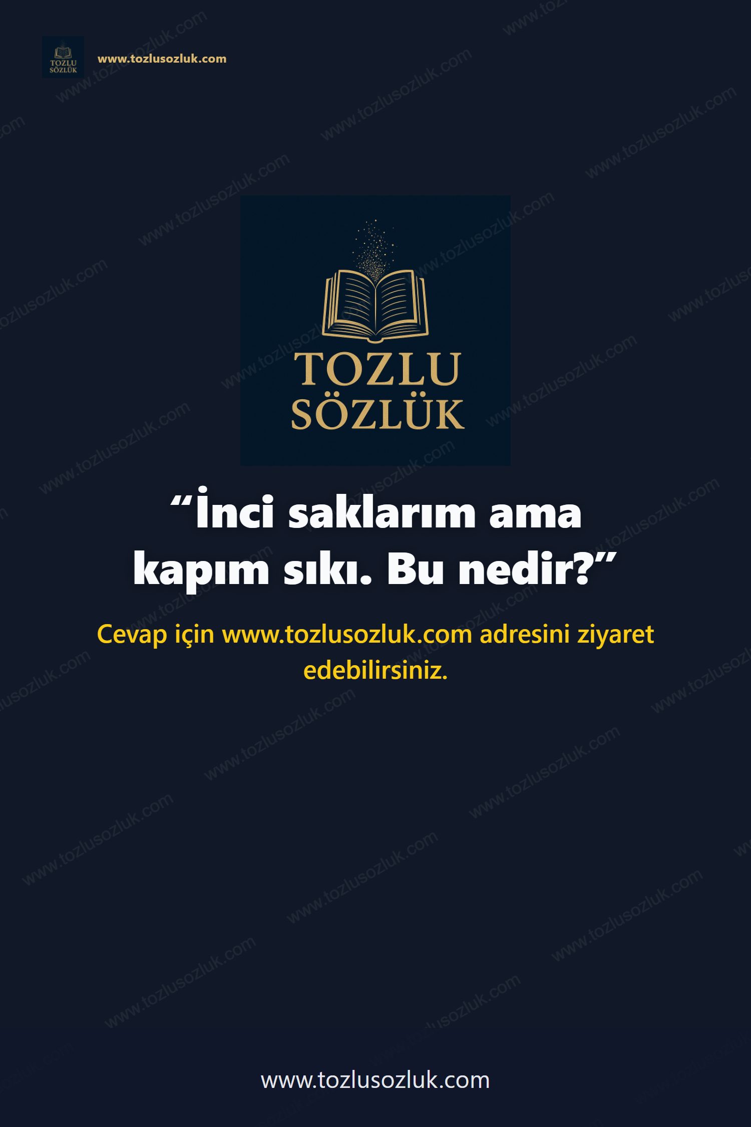 İnci saklarım ama kapım sıkı. Bu nedir? Pinterest görseli