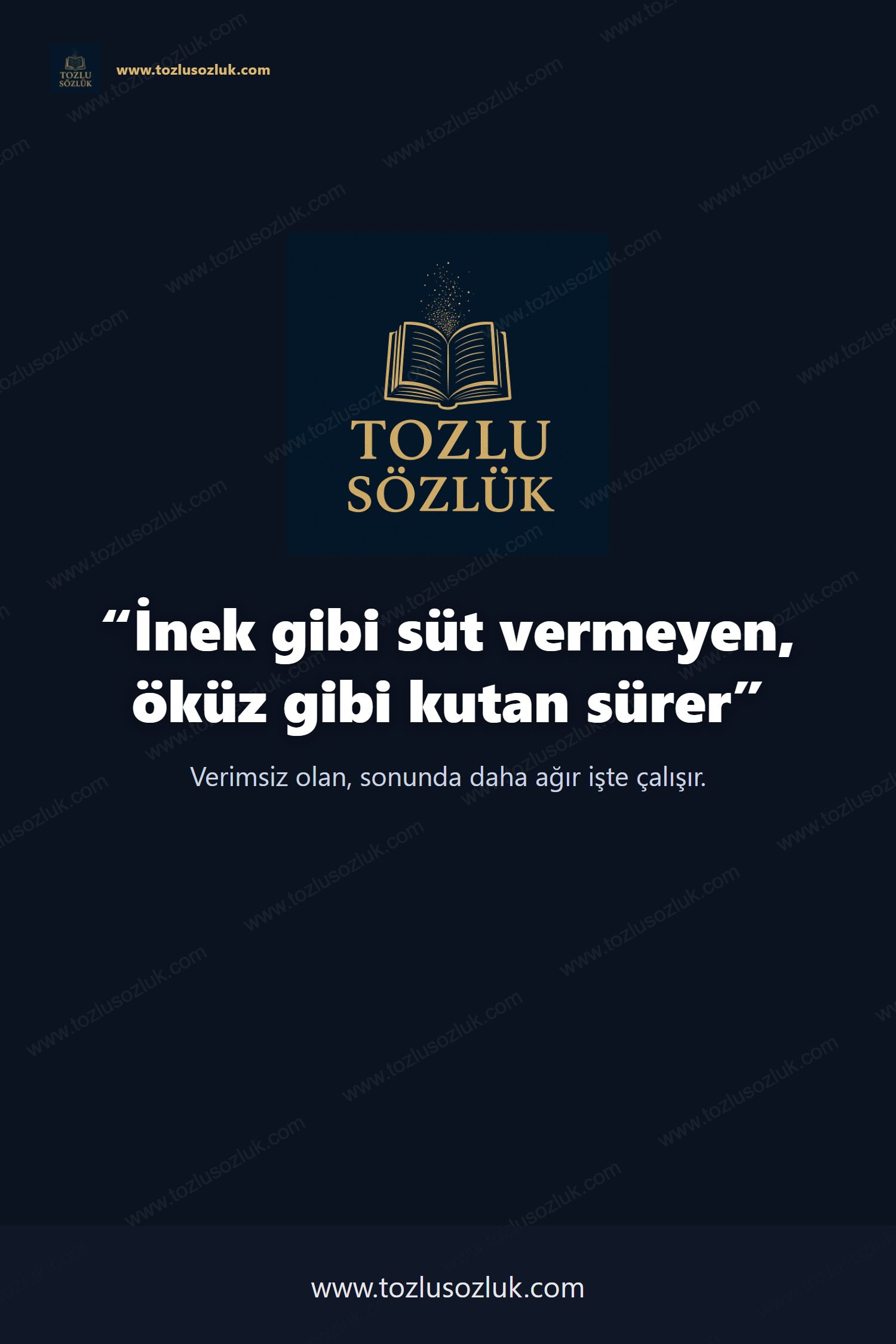 İnek gibi süt vermeyen, öküz gibi kutan sürer Pinterest görseli