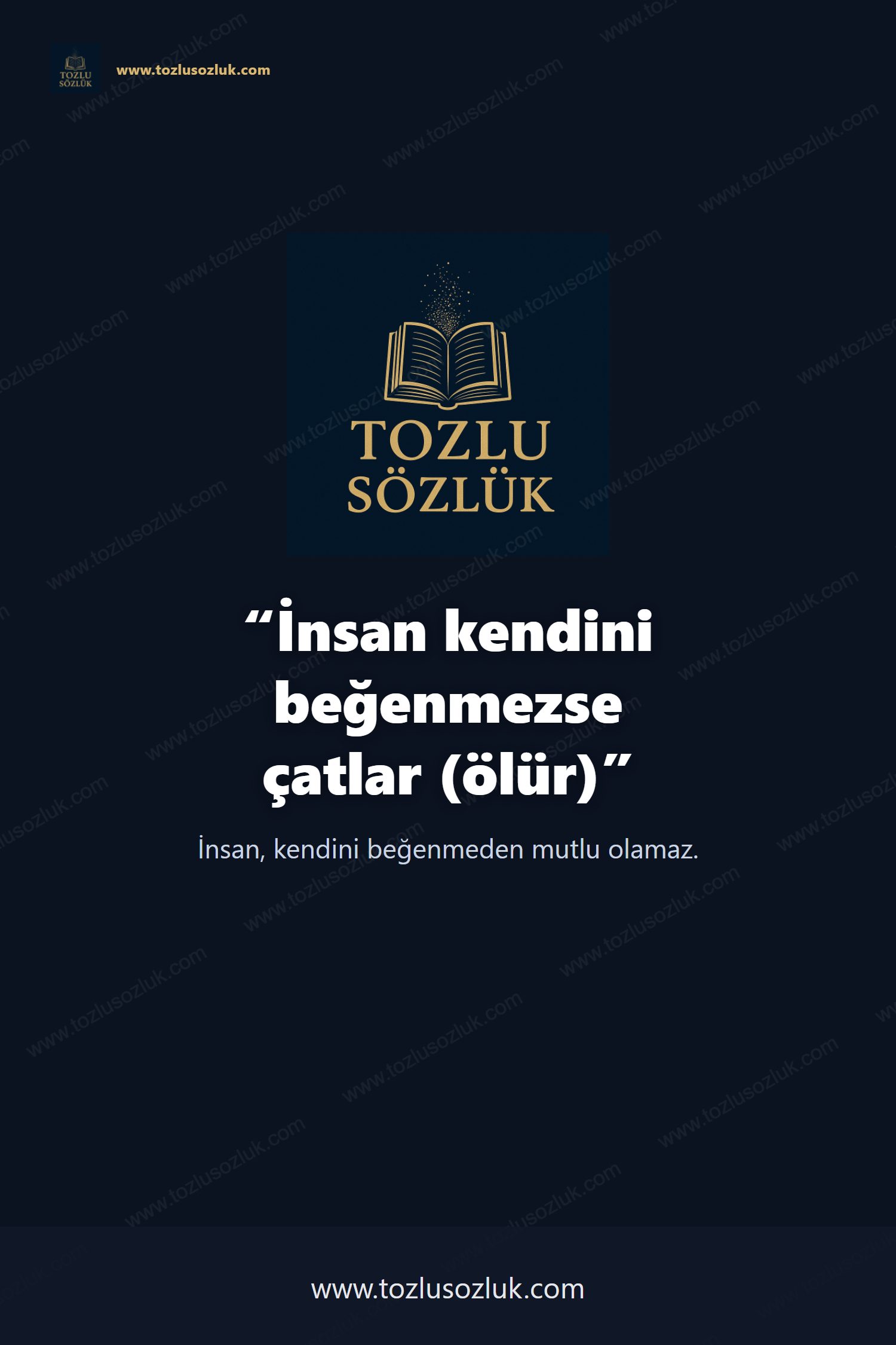 İnsan kendini beğenmezse çatlar (ölür) Pinterest görseli