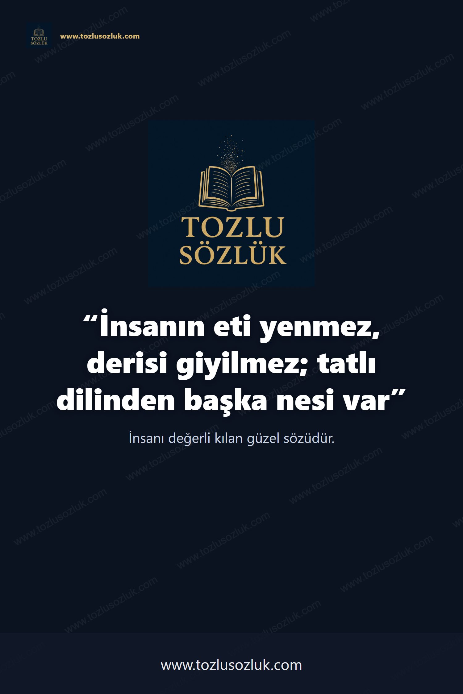 İnsanın eti yenmez, derisi giyilmez; tatlı dilinden başka nesi var Pinterest görseli