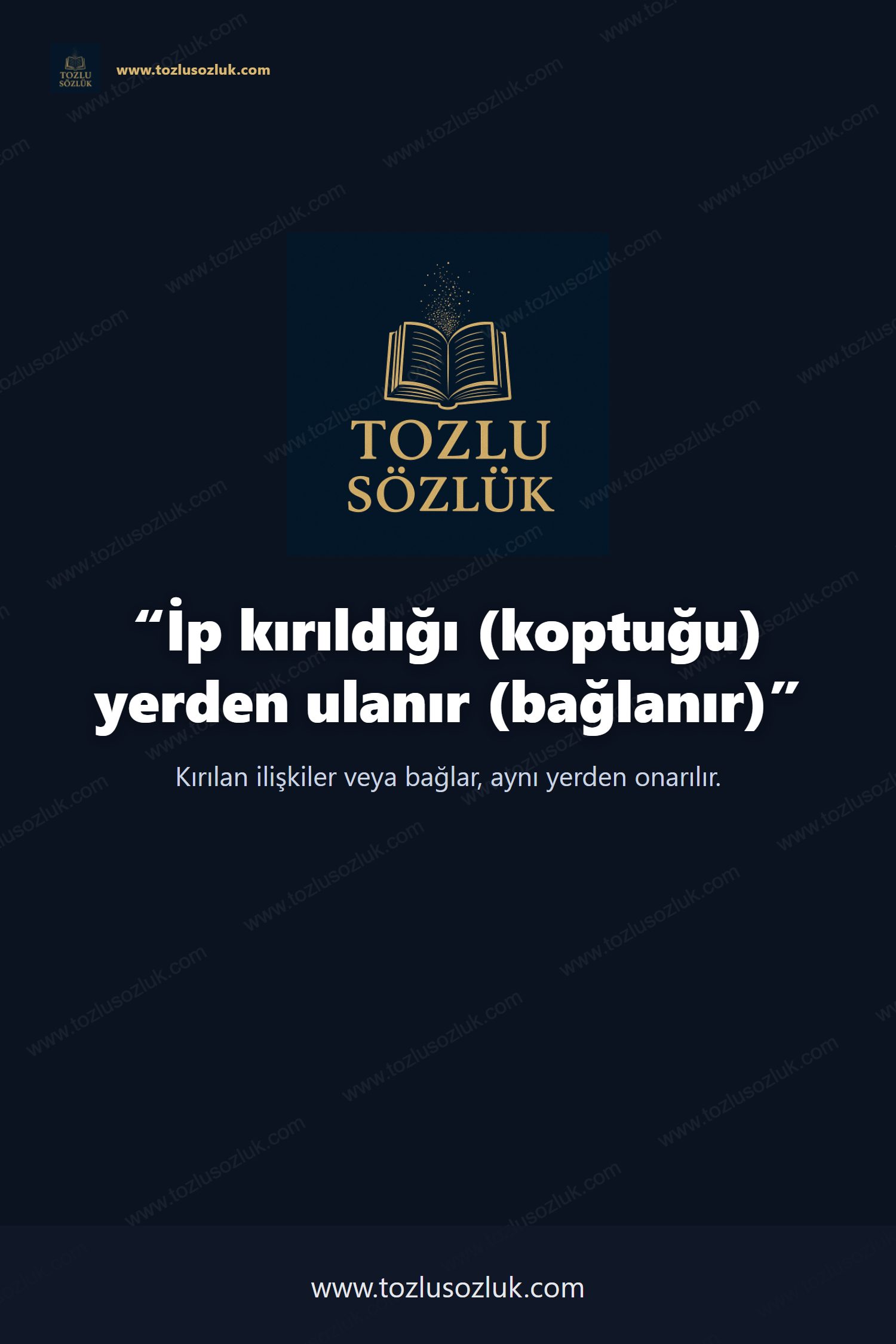 İp kırıldığı (koptuğu) yerden ulanır (bağlanır) Pinterest görseli