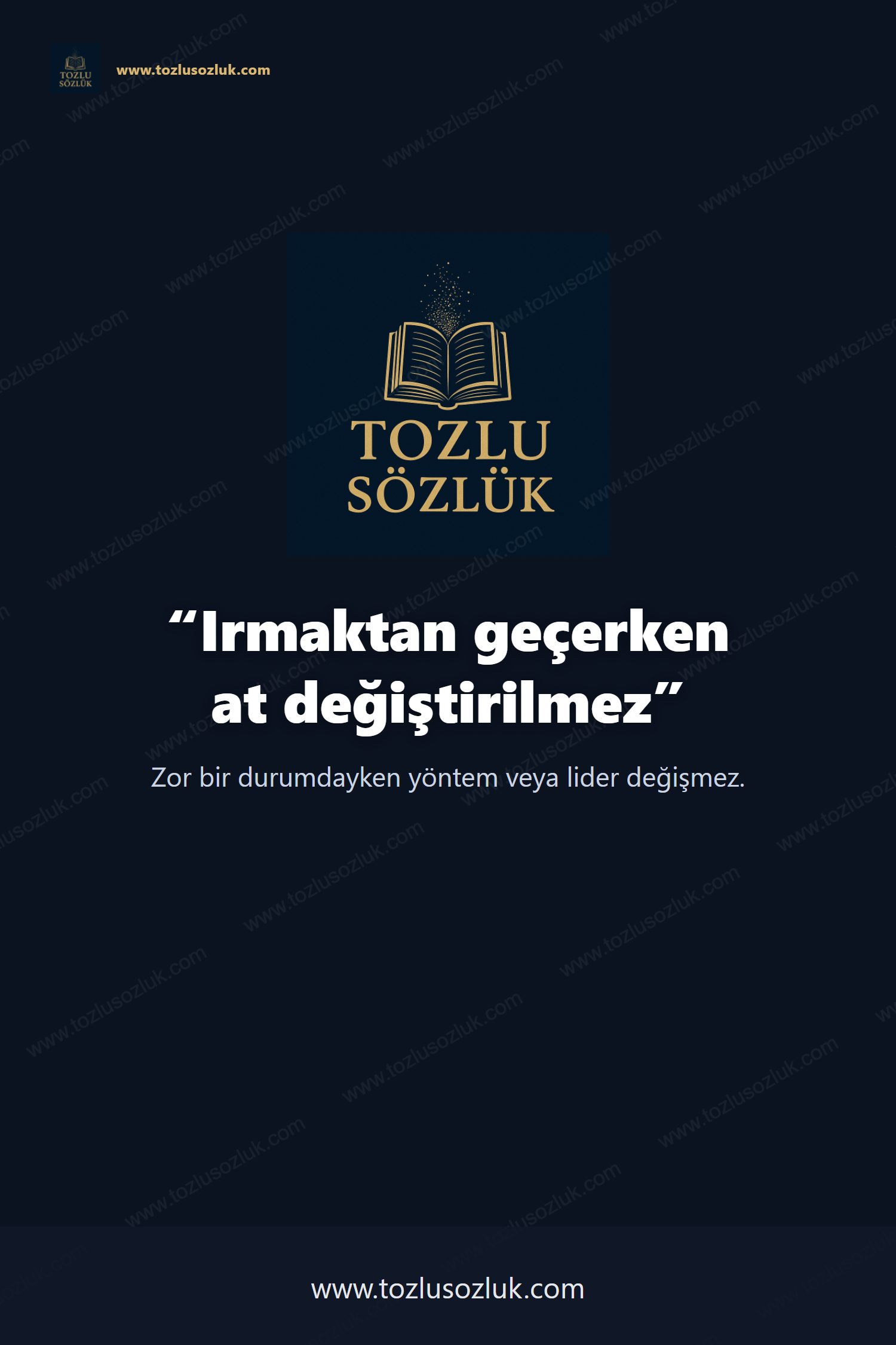 Irmaktan geçerken at değiştirilmez Pinterest görseli