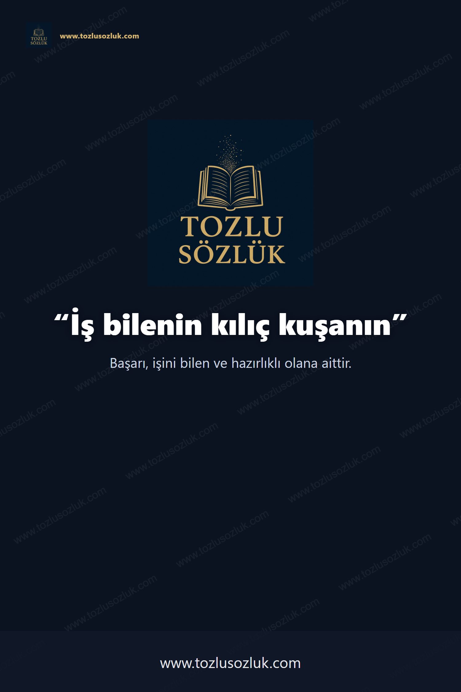 İş bilenin kılıç kuşanın Pinterest görseli