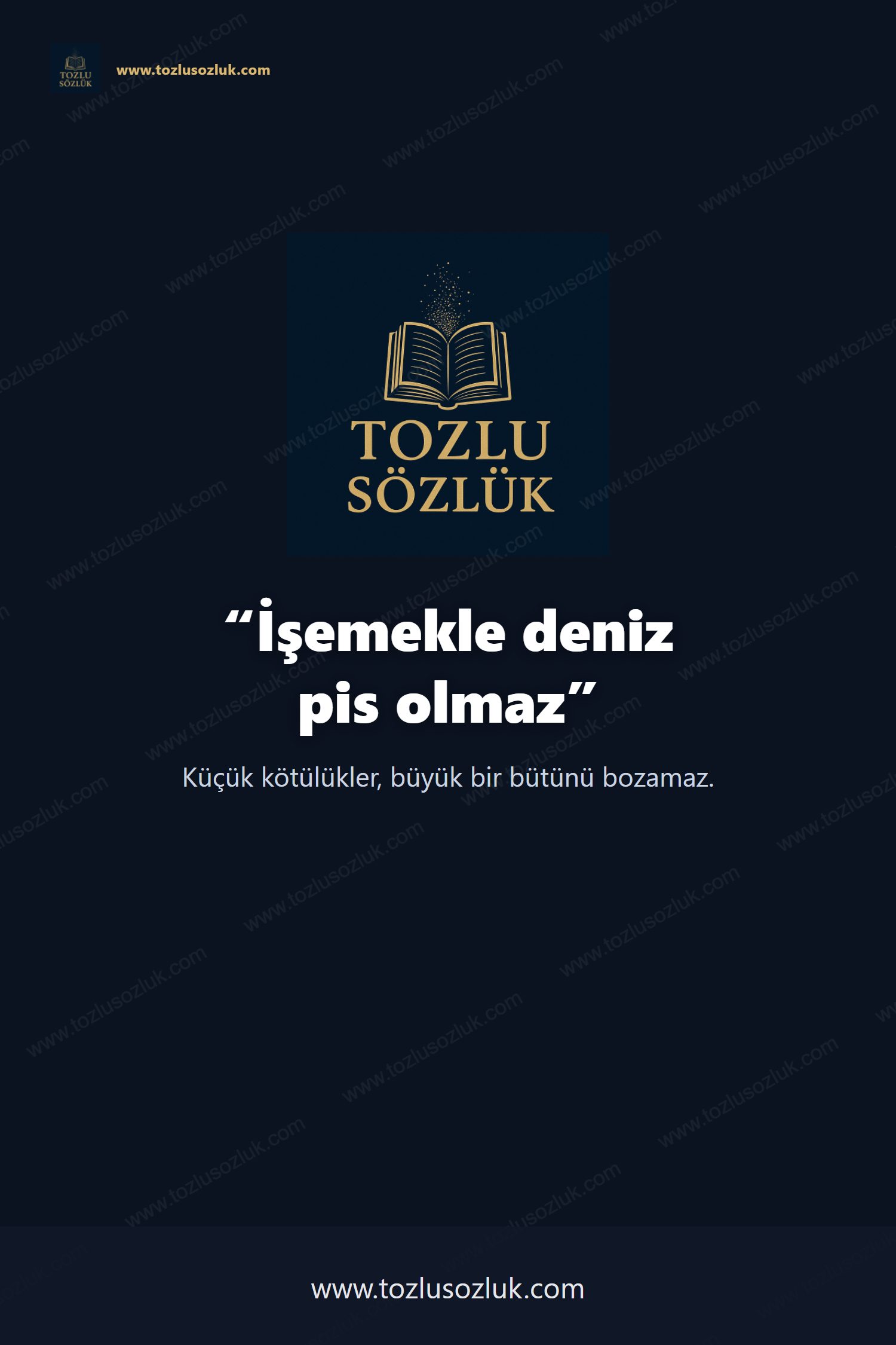 İşemekle deniz pis olmaz Pinterest görseli