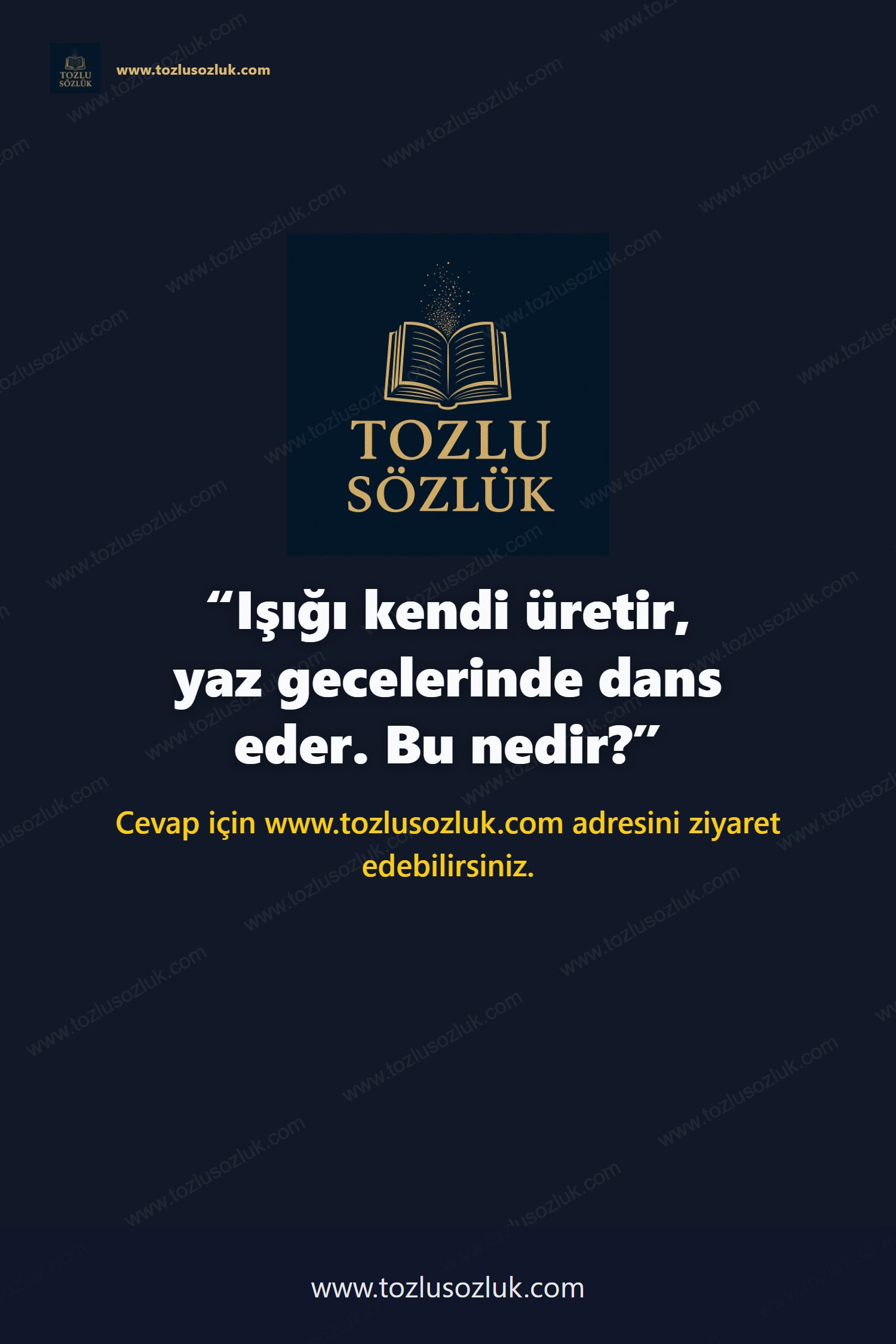 Işığı kendi üretir, yaz gecelerinde dans eder. Bu nedir? Pinterest görseli
