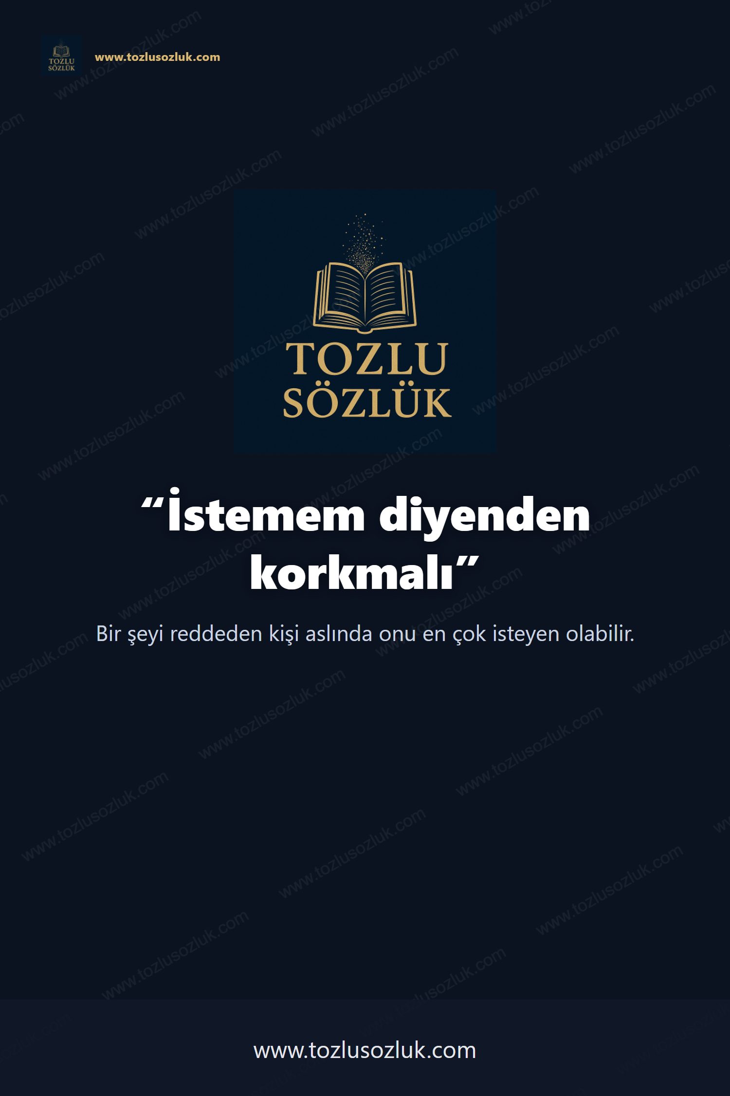 İstemem diyenden korkmalı Pinterest görseli