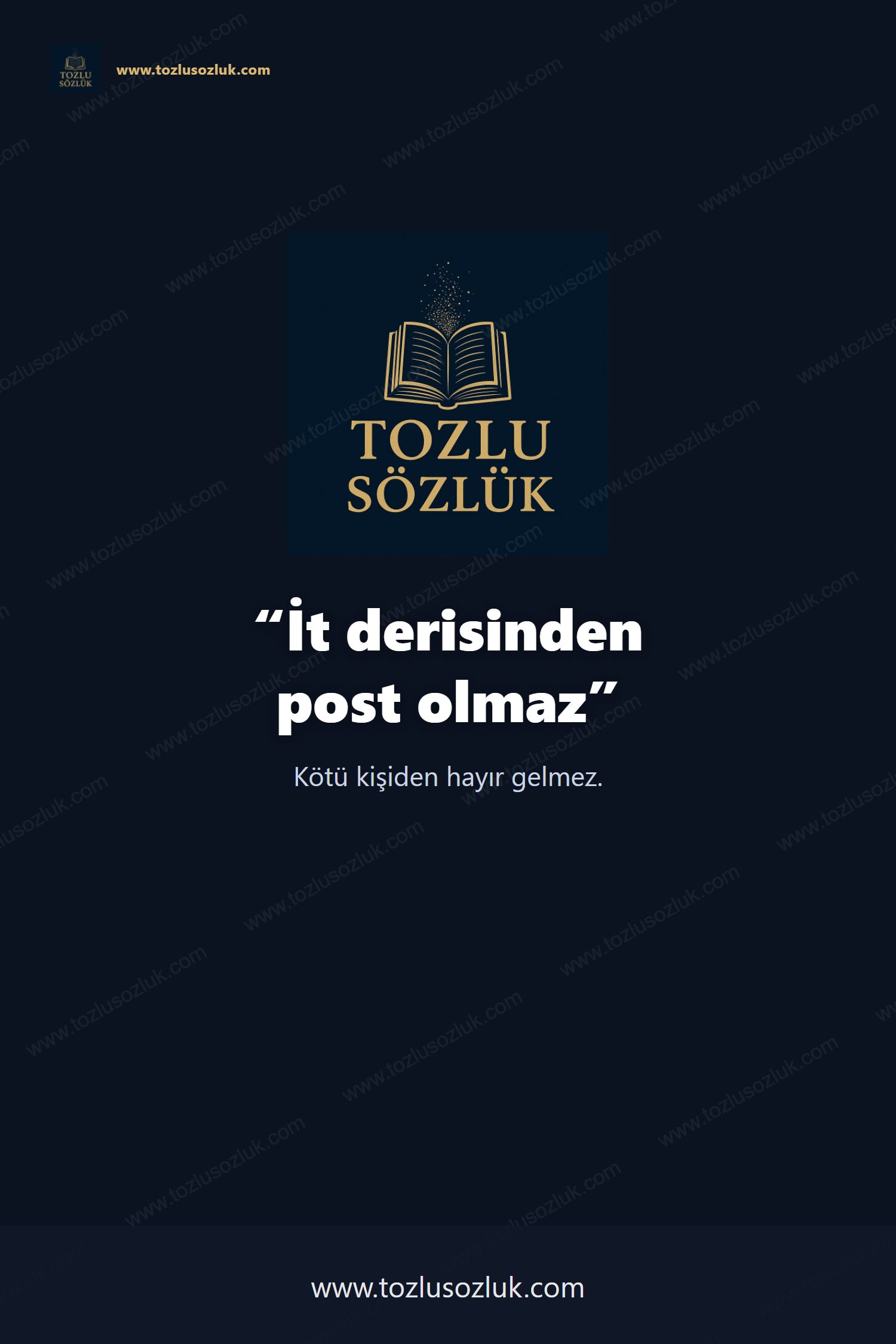 İt derisinden post olmaz Pinterest görseli