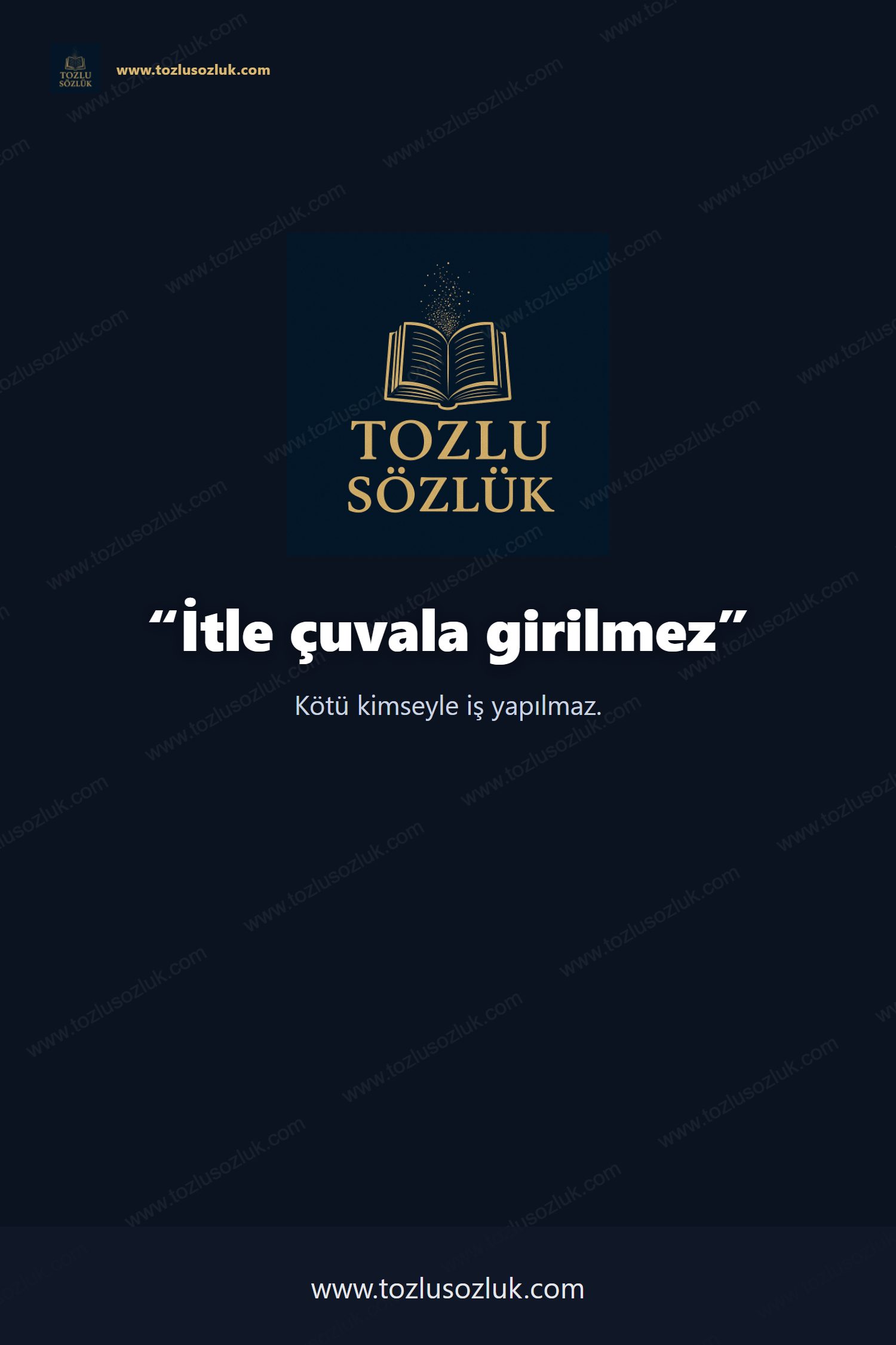 İtle çuvala girilmez Pinterest görseli