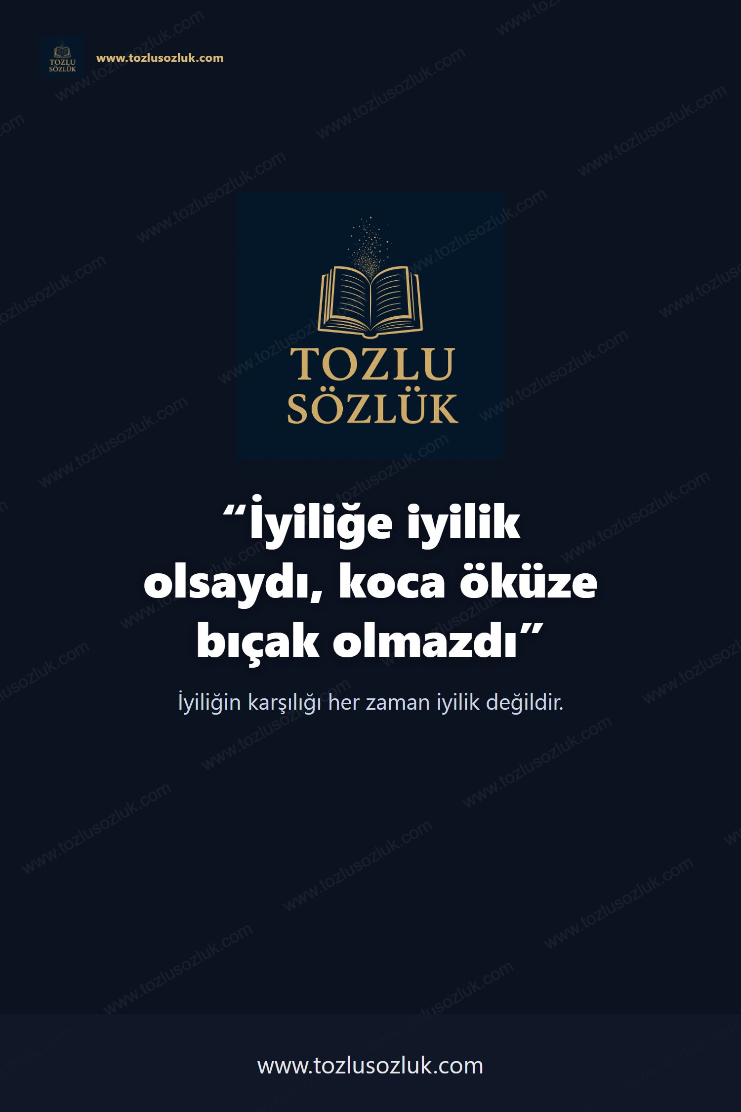 İyiliğe iyilik olsaydı, koca öküze bıçak olmazdı Pinterest görseli