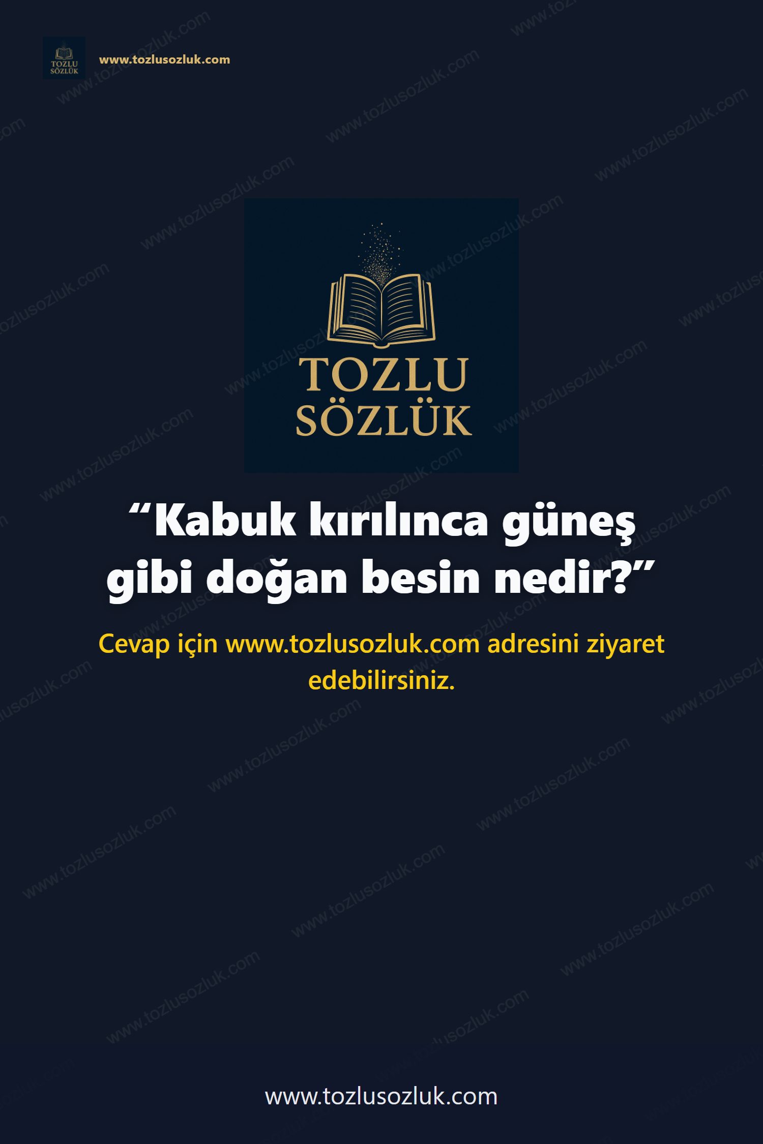 Kabuk kırılınca güneş gibi doğan besin nedir? Pinterest görseli