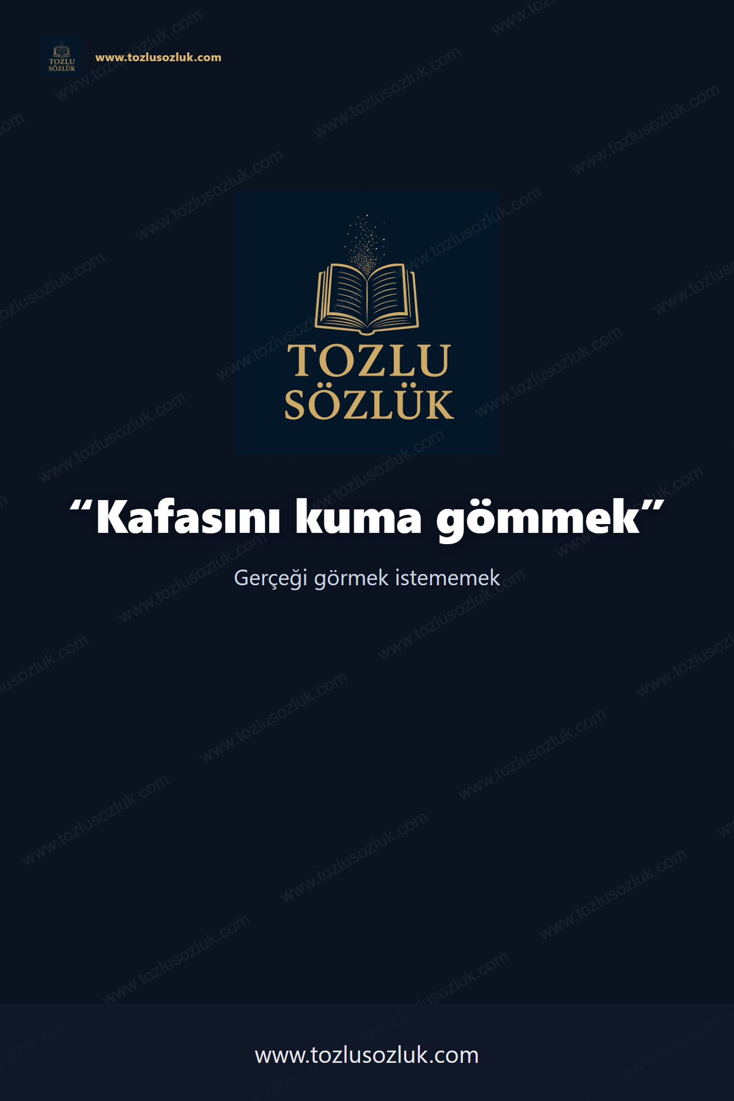 Kafasını kuma gömmek Pinterest görseli