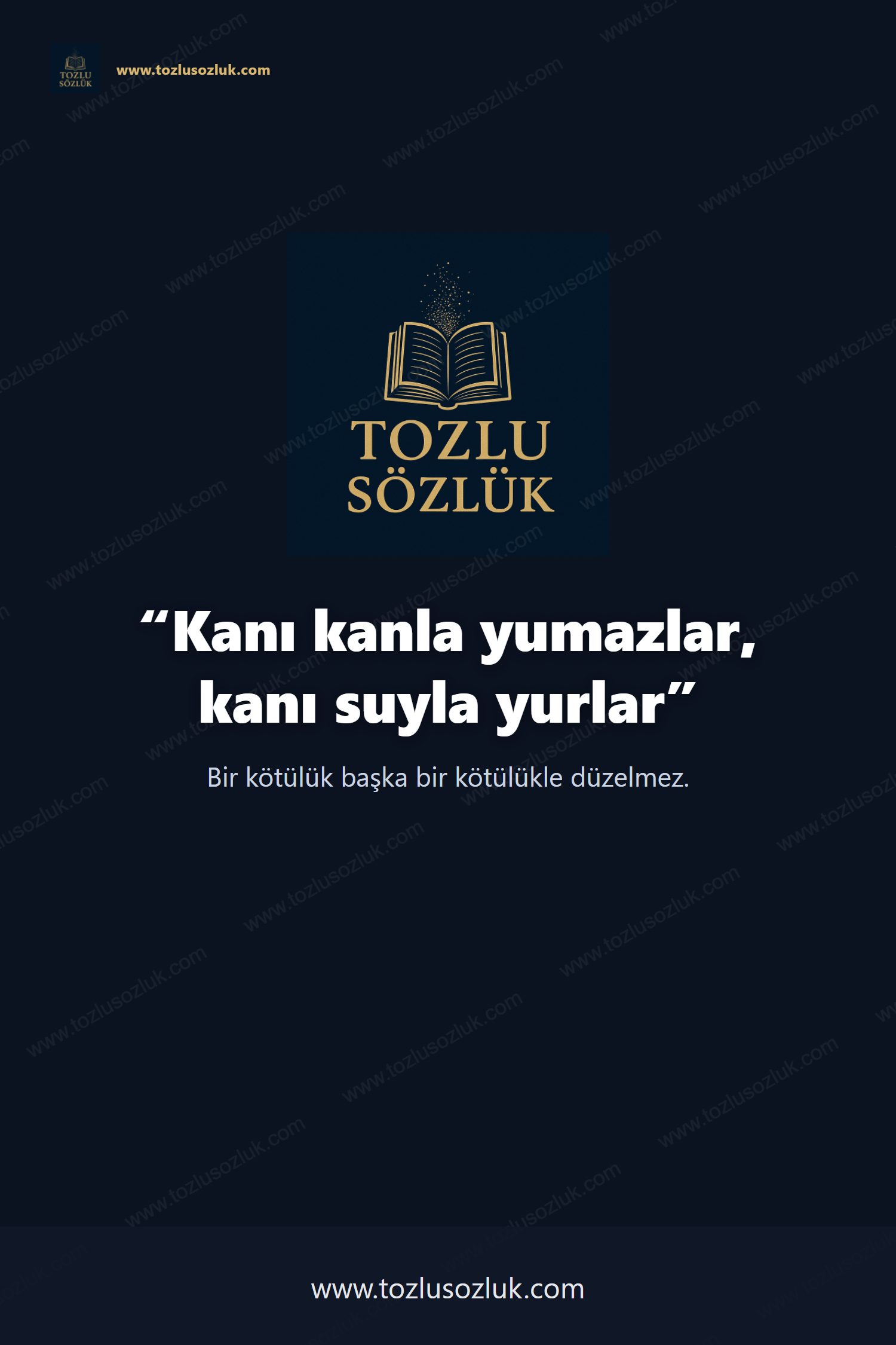 Kanı kanla yumazlar, kanı suyla yurlar Pinterest görseli