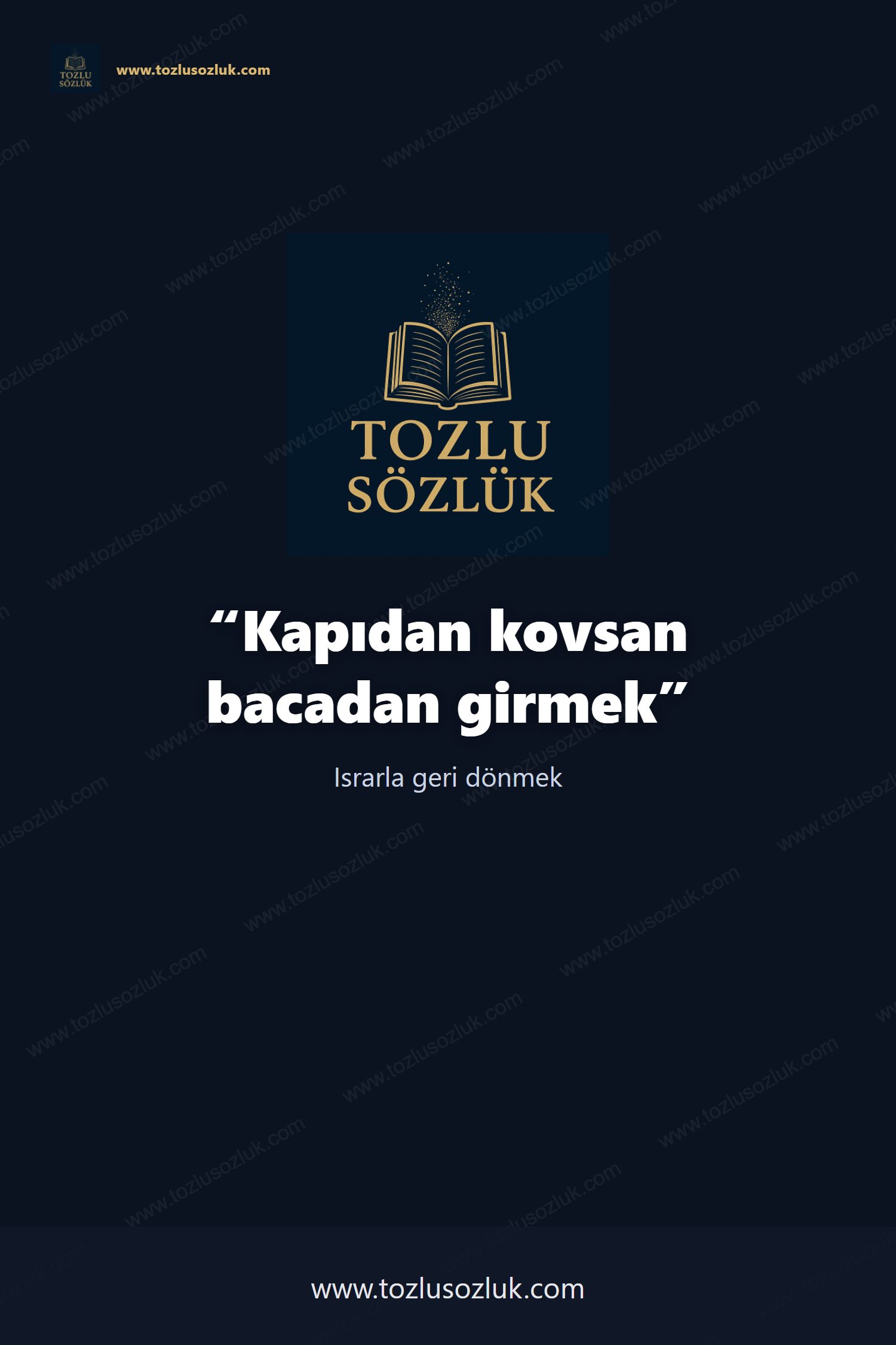 Kapıdan kovsan bacadan girmek Pinterest görseli
