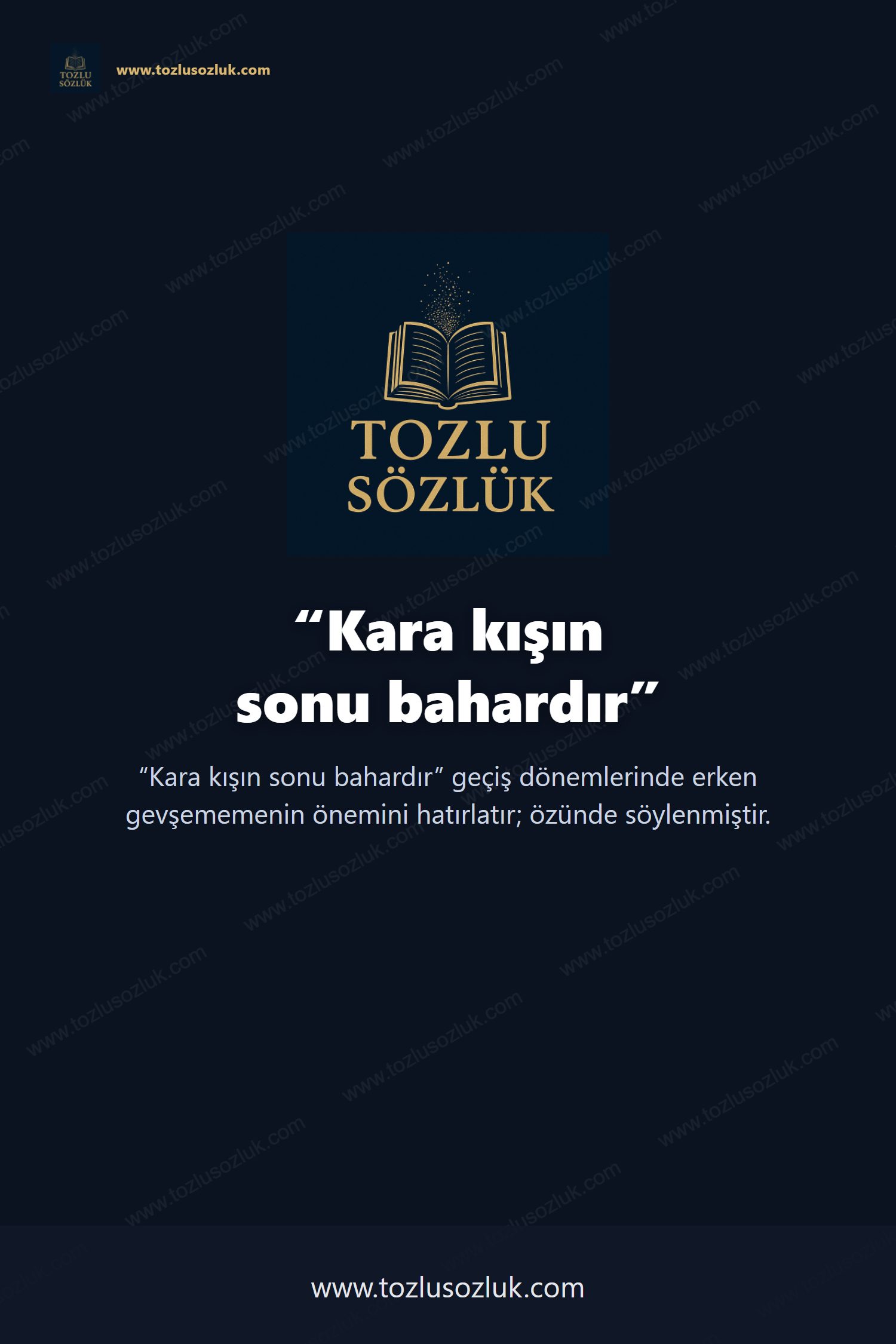 Kara kışın sonu bahardır Pinterest görseli