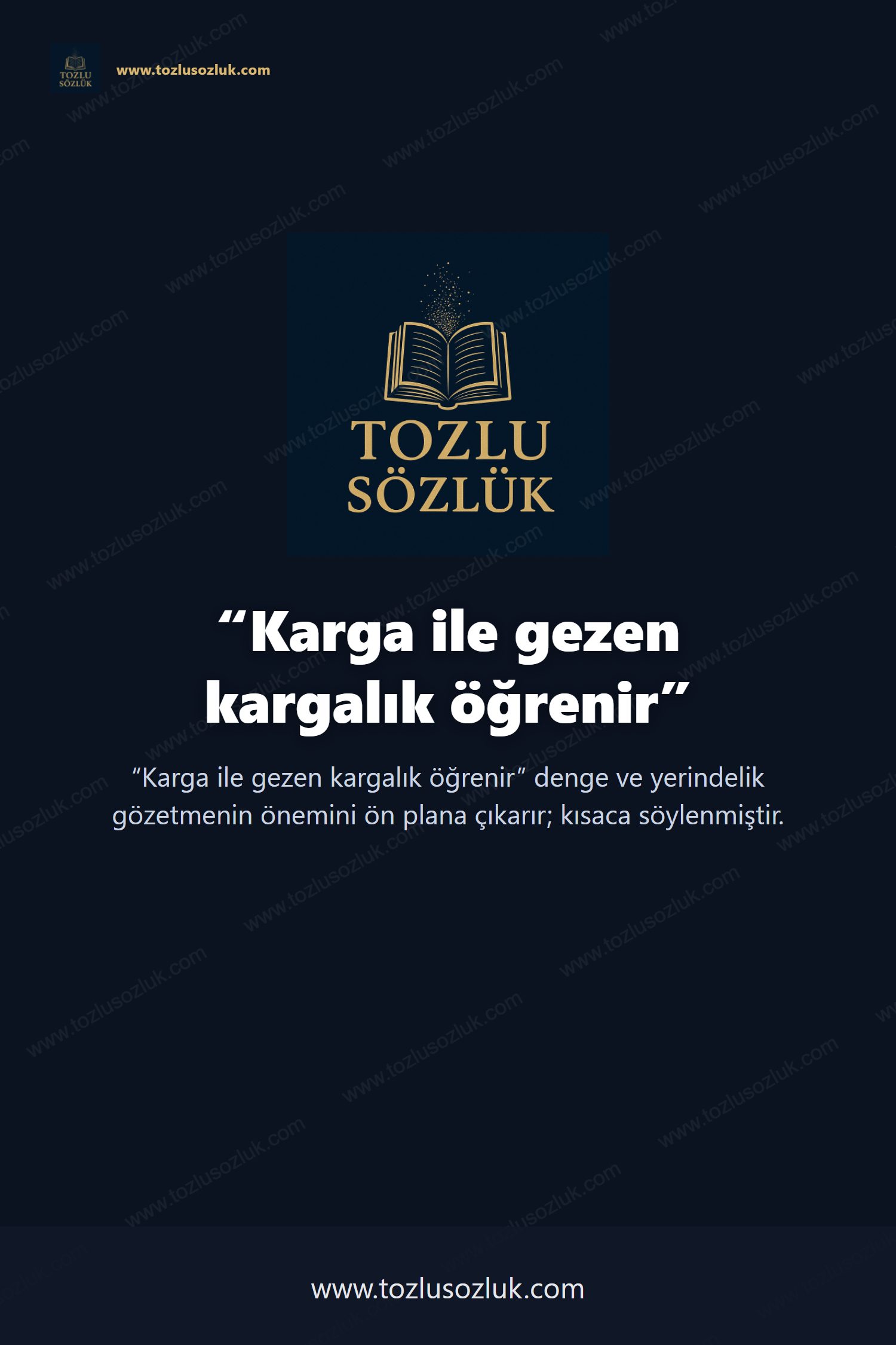 Karga ile gezen kargalık öğrenir Pinterest görseli
