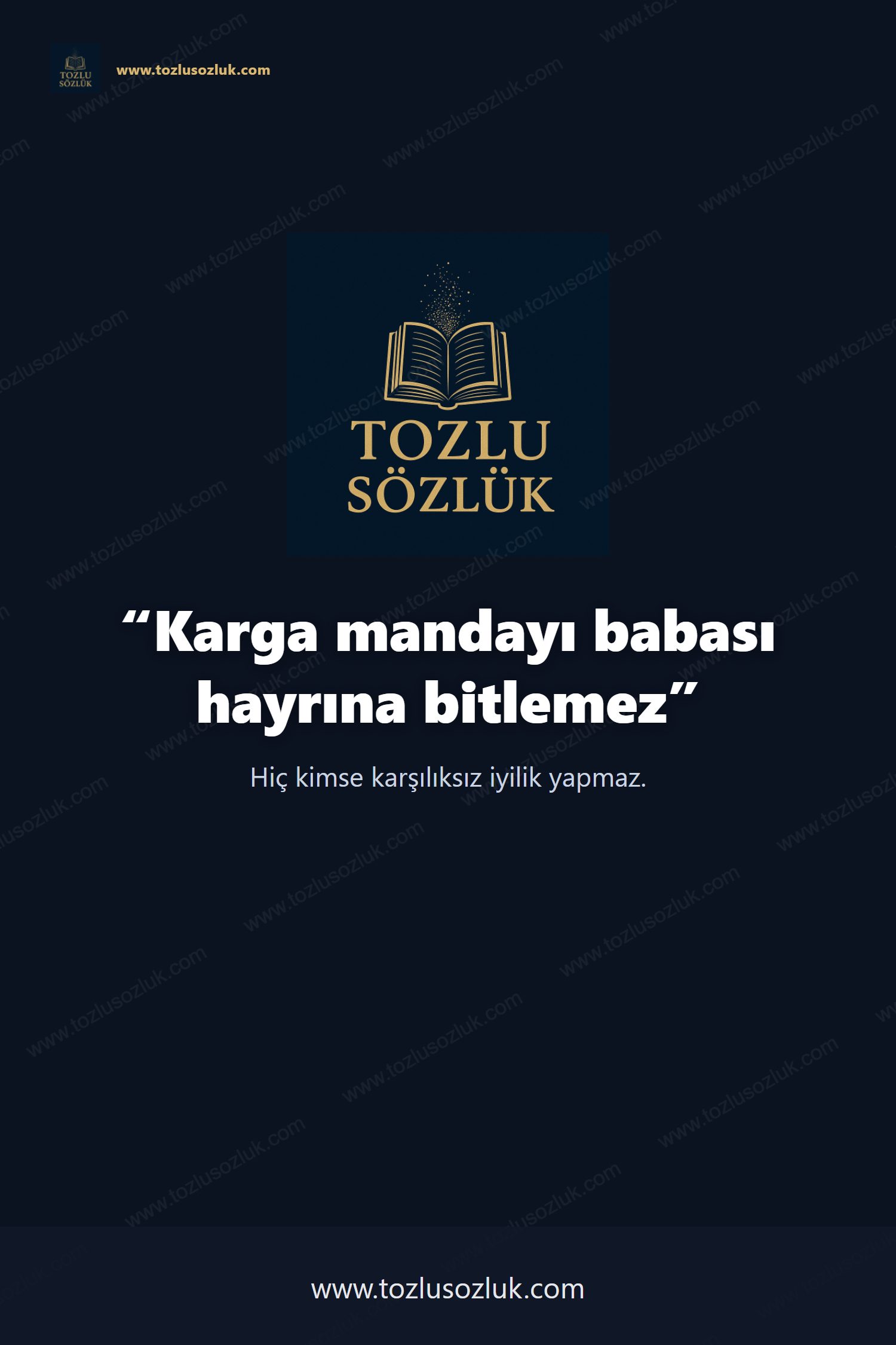 Karga mandayı babası hayrına bitlemez Pinterest görseli