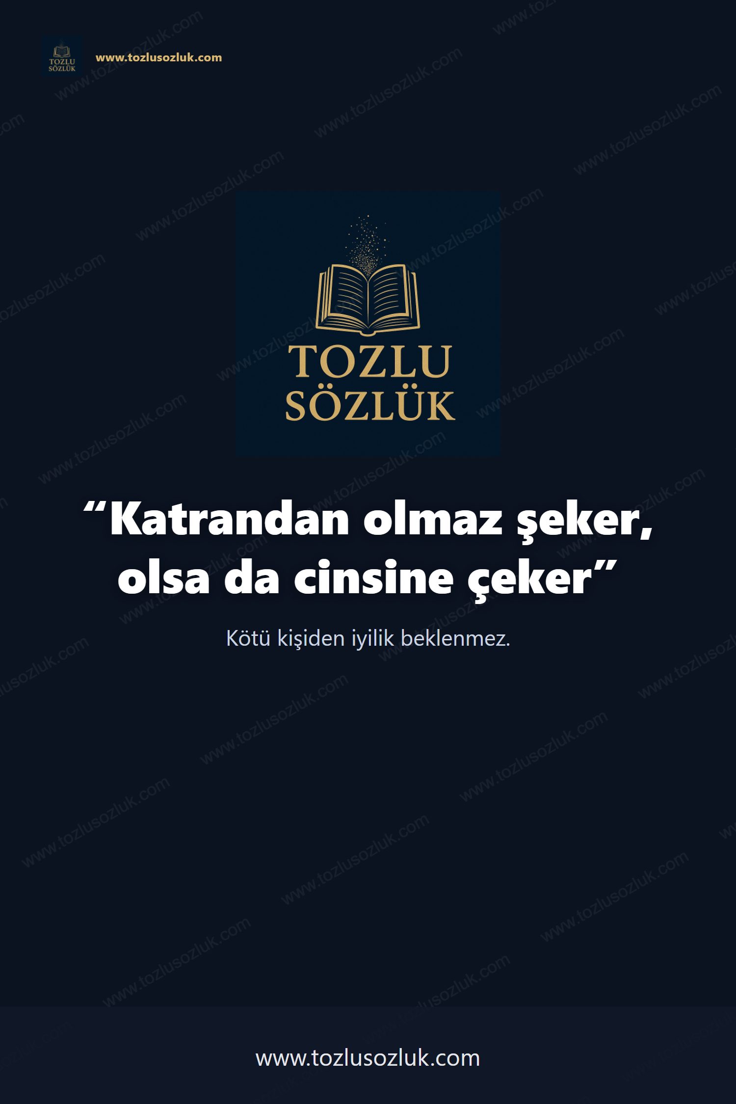 Katrandan olmaz şeker, olsa da cinsine çeker Pinterest görseli