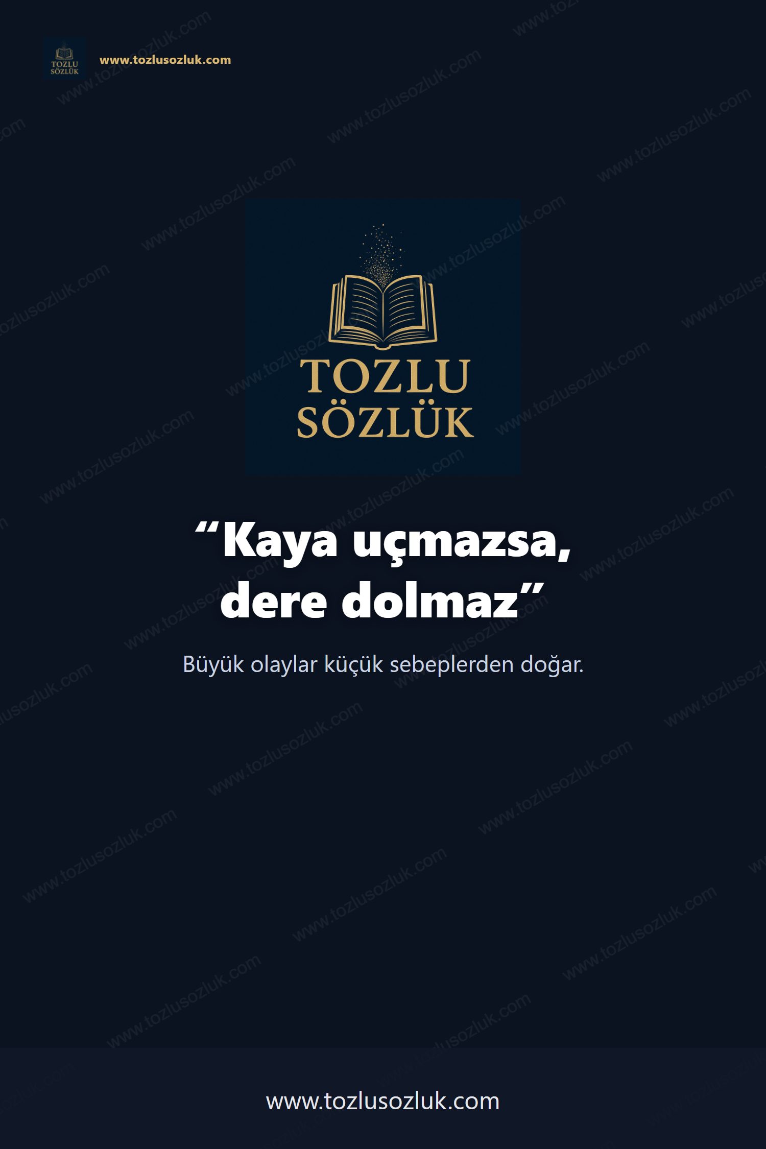 Kaya uçmazsa, dere dolmaz Pinterest görseli