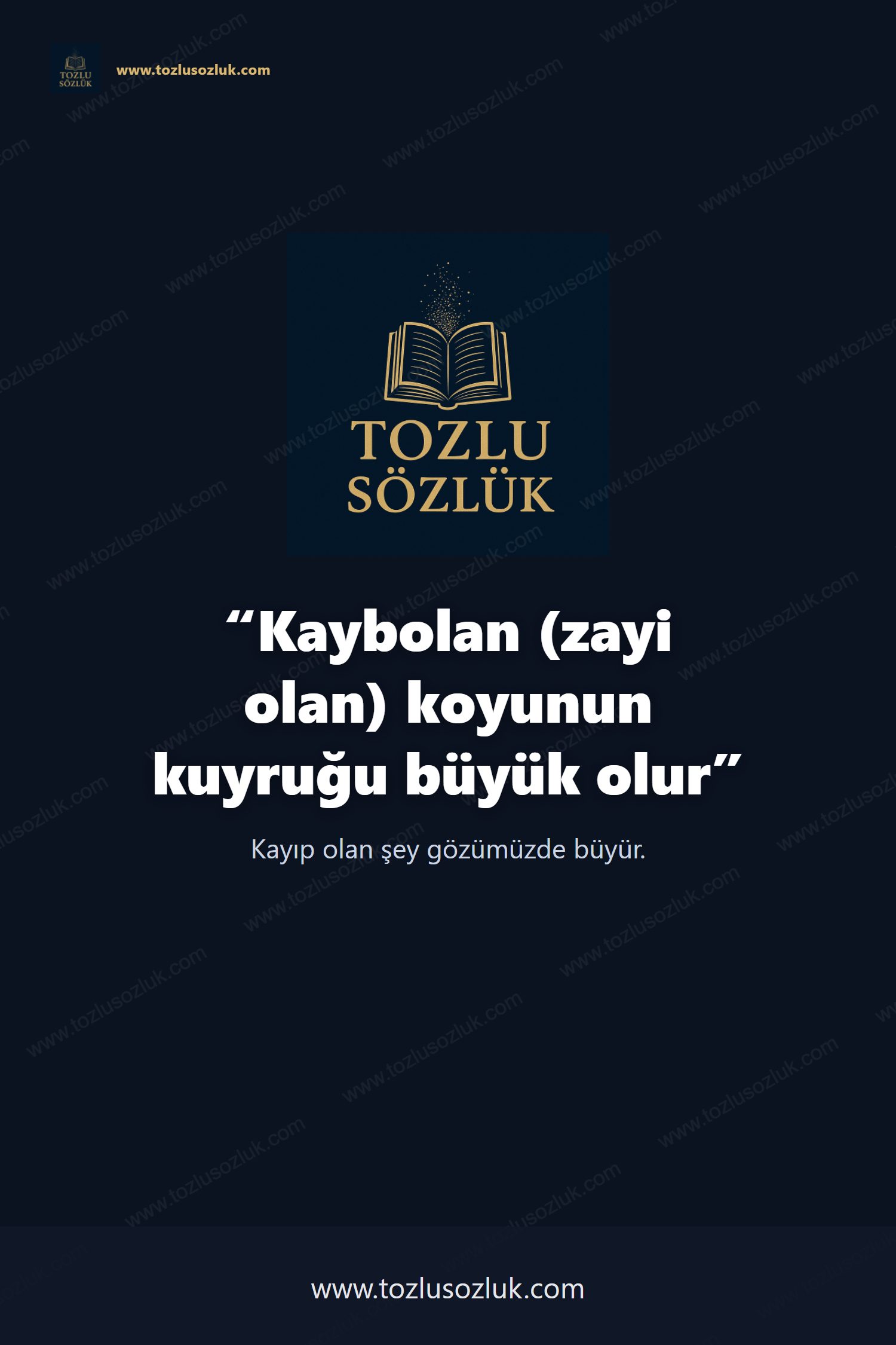 Kaybolan (zayi olan) koyunun kuyruğu büyük olur Pinterest görseli