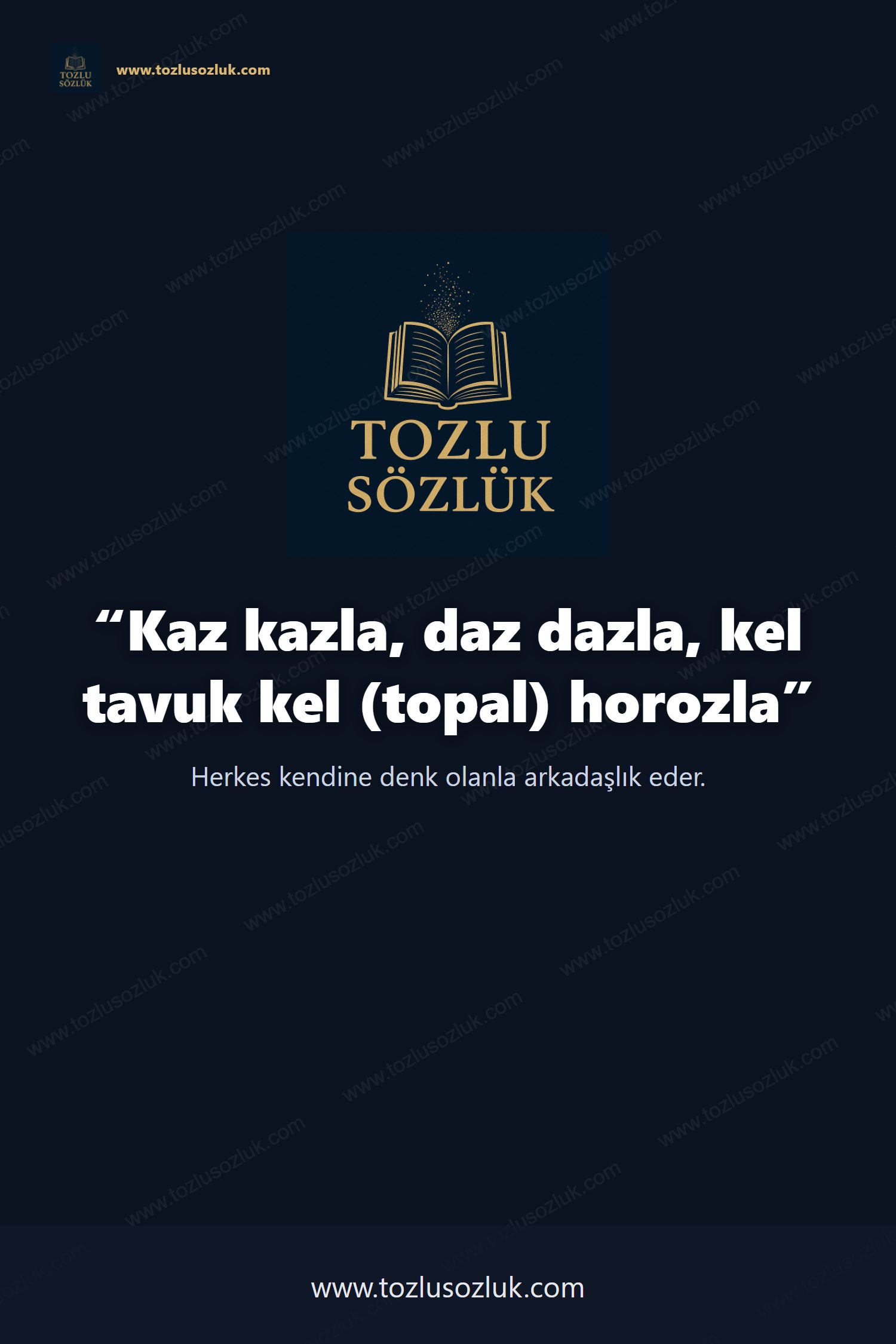 Kaz kazla, daz dazla, kel tavuk kel (topal) horozla Pinterest görseli