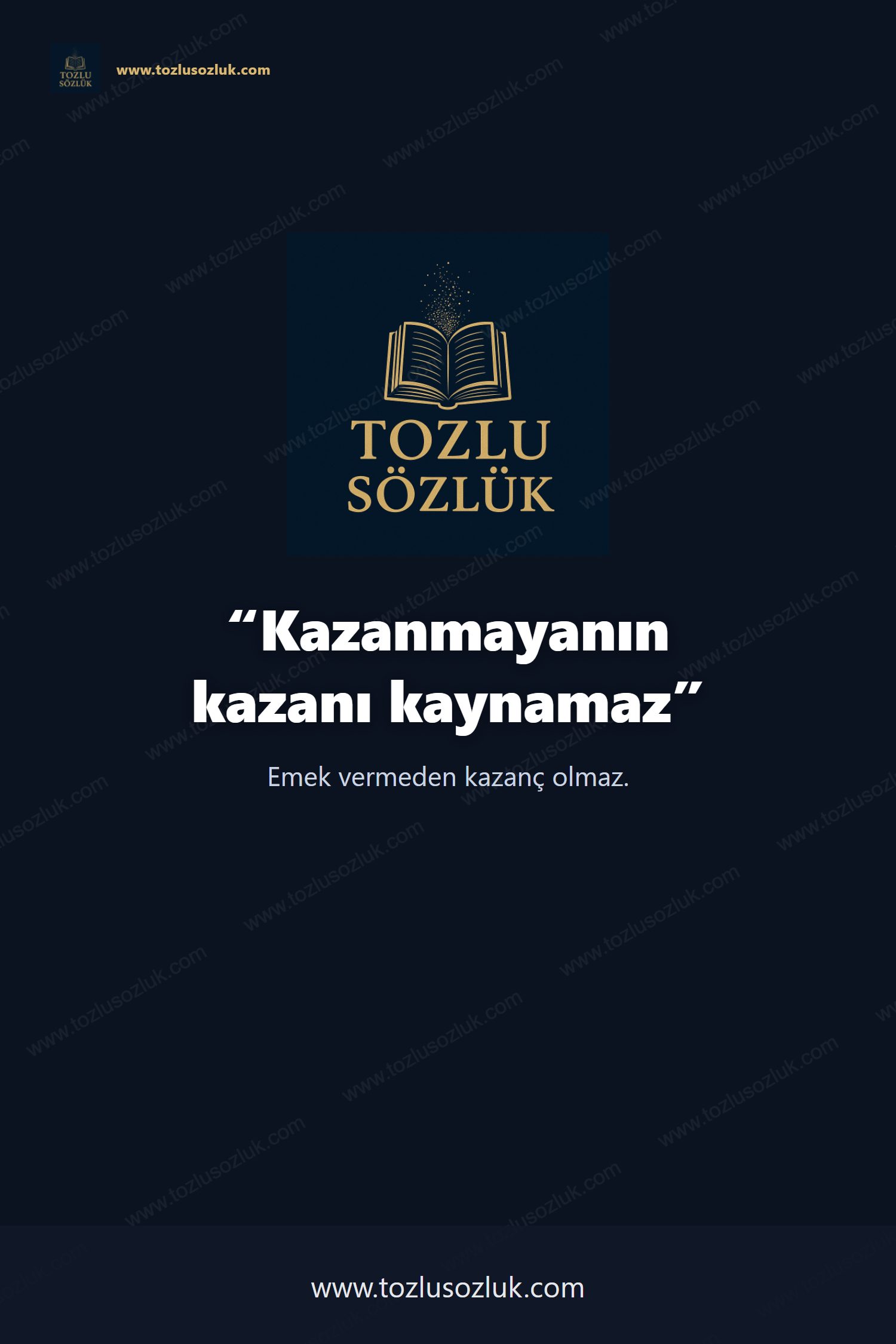 Kazanmayanın kazanı kaynamaz Pinterest görseli