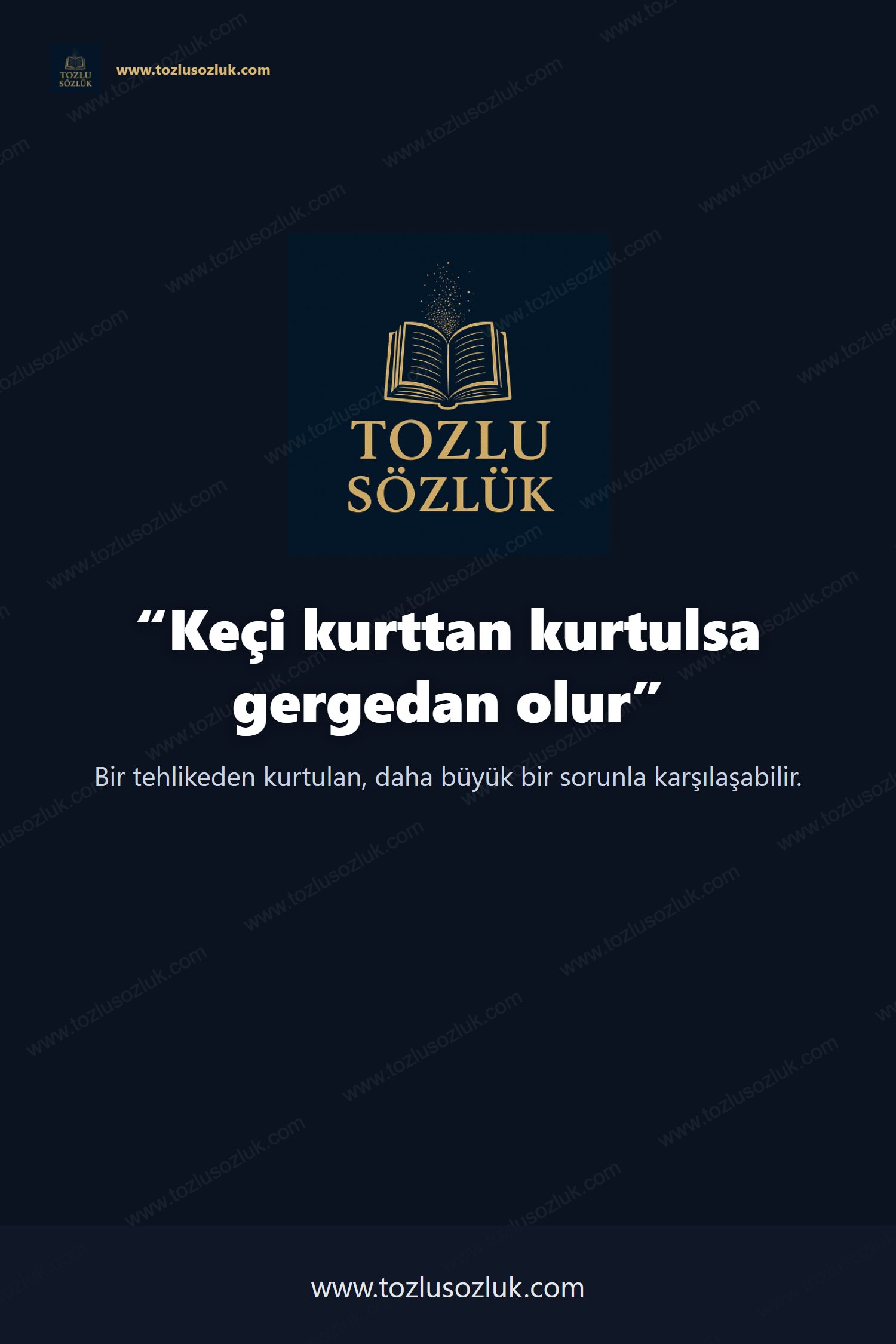 Keçi kurttan kurtulsa gergedan olur Pinterest görseli