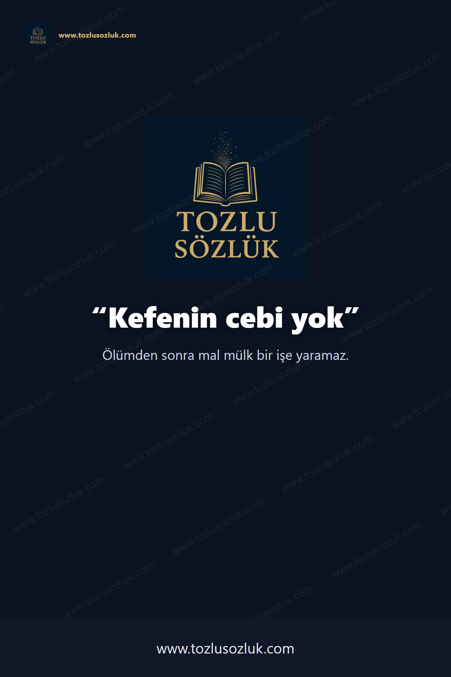 Kefenin cebi yok Pinterest görseli