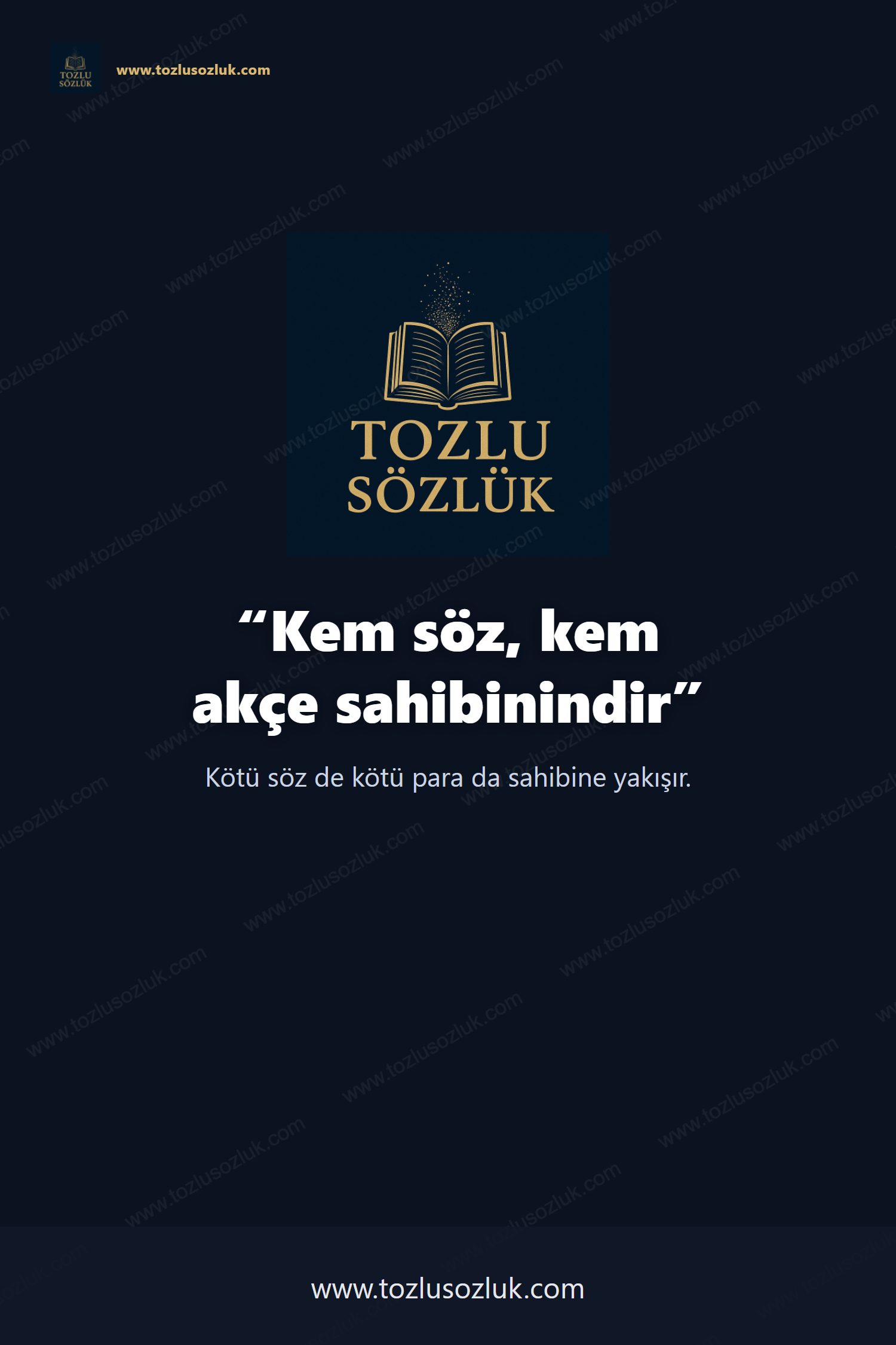 Kem söz, kem akçe sahibinindir Pinterest görseli