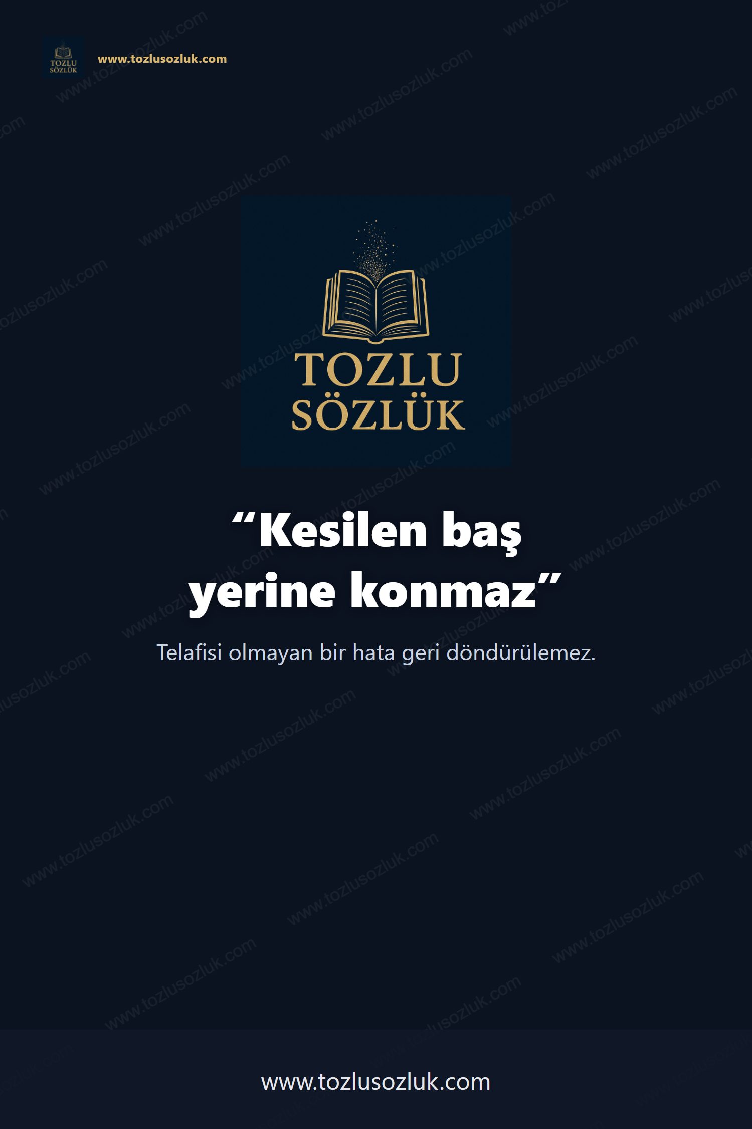 Kesilen baş yerine konmaz Pinterest görseli