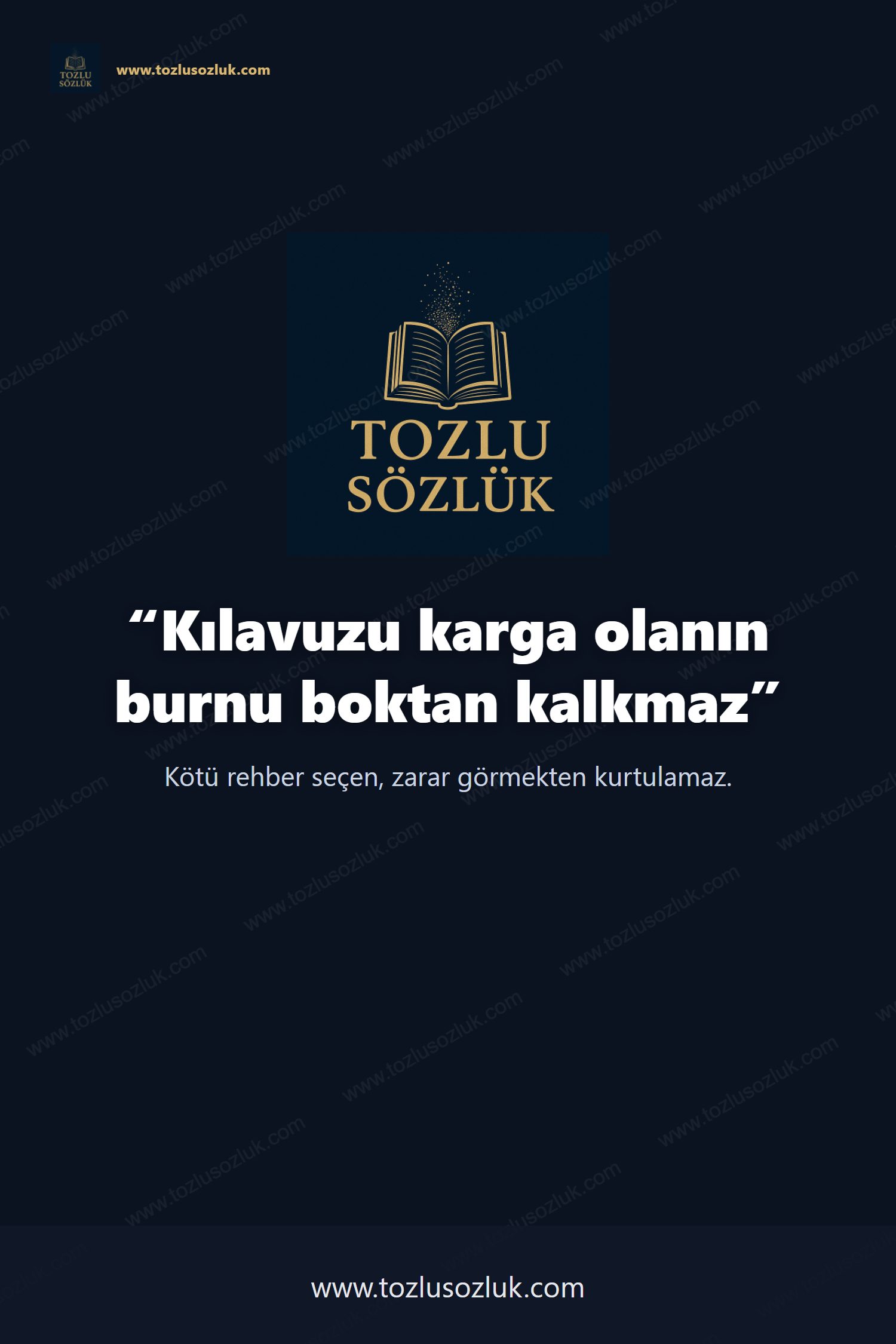 Kılavuzu karga olanın burnu boktan kalkmaz Pinterest görseli
