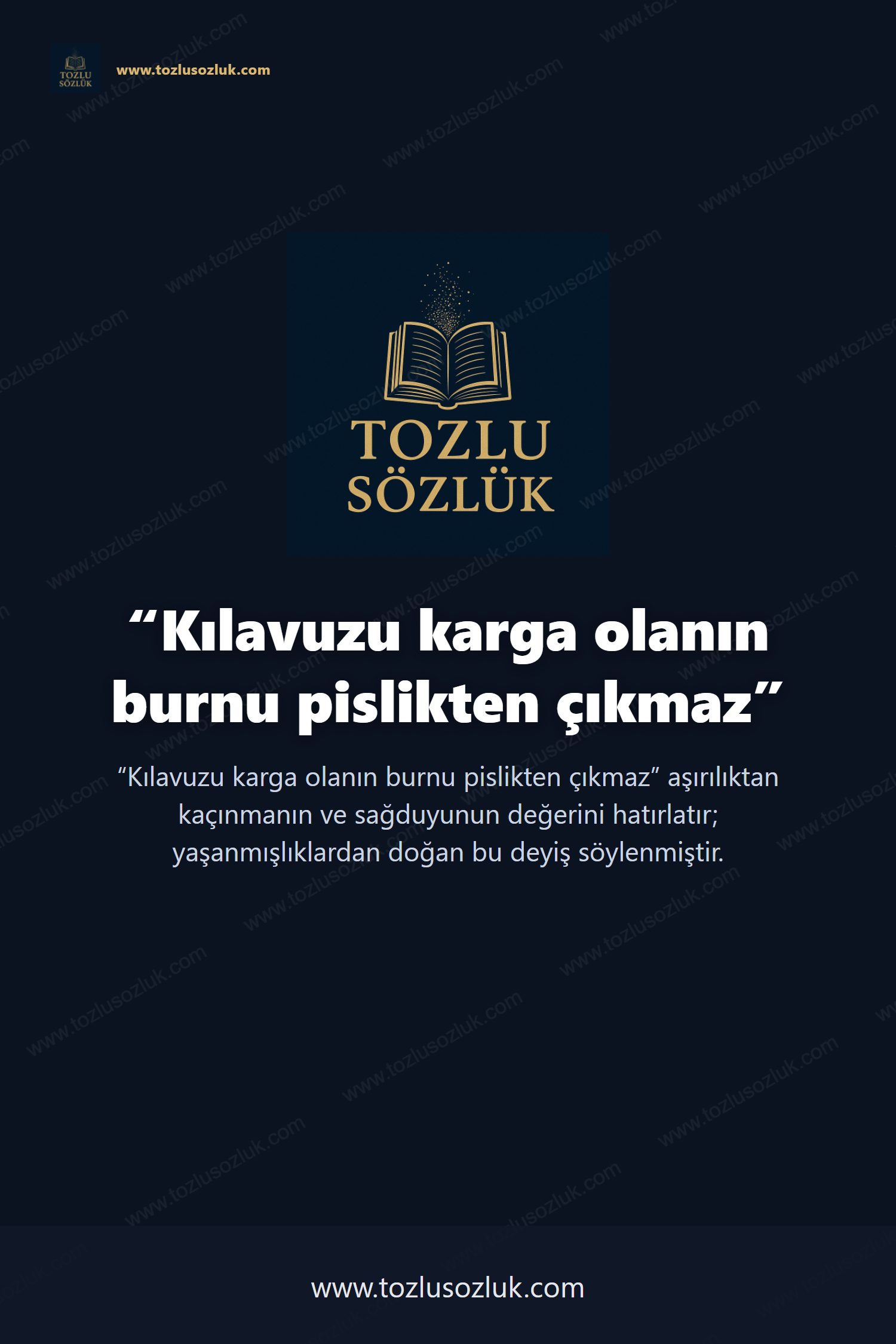 Kılavuzu karga olanın burnu pislikten çıkmaz Pinterest görseli