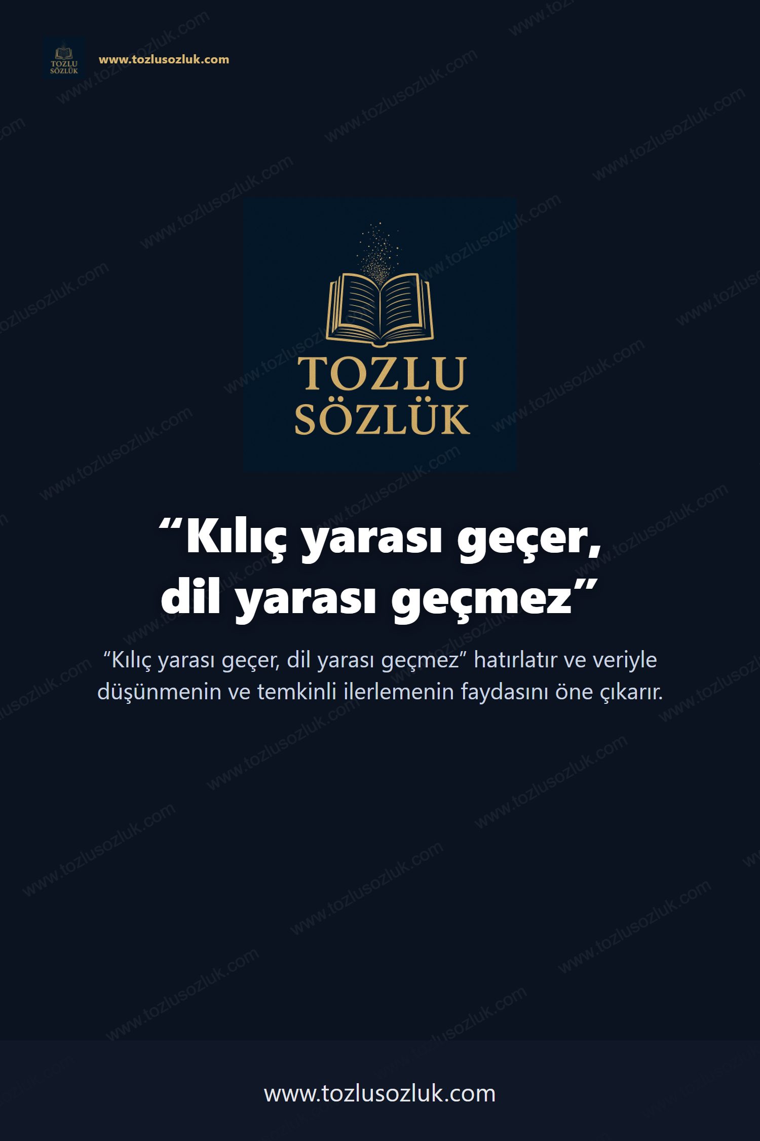 Kılıç yarası geçer, dil yarası geçmez Pinterest görseli
