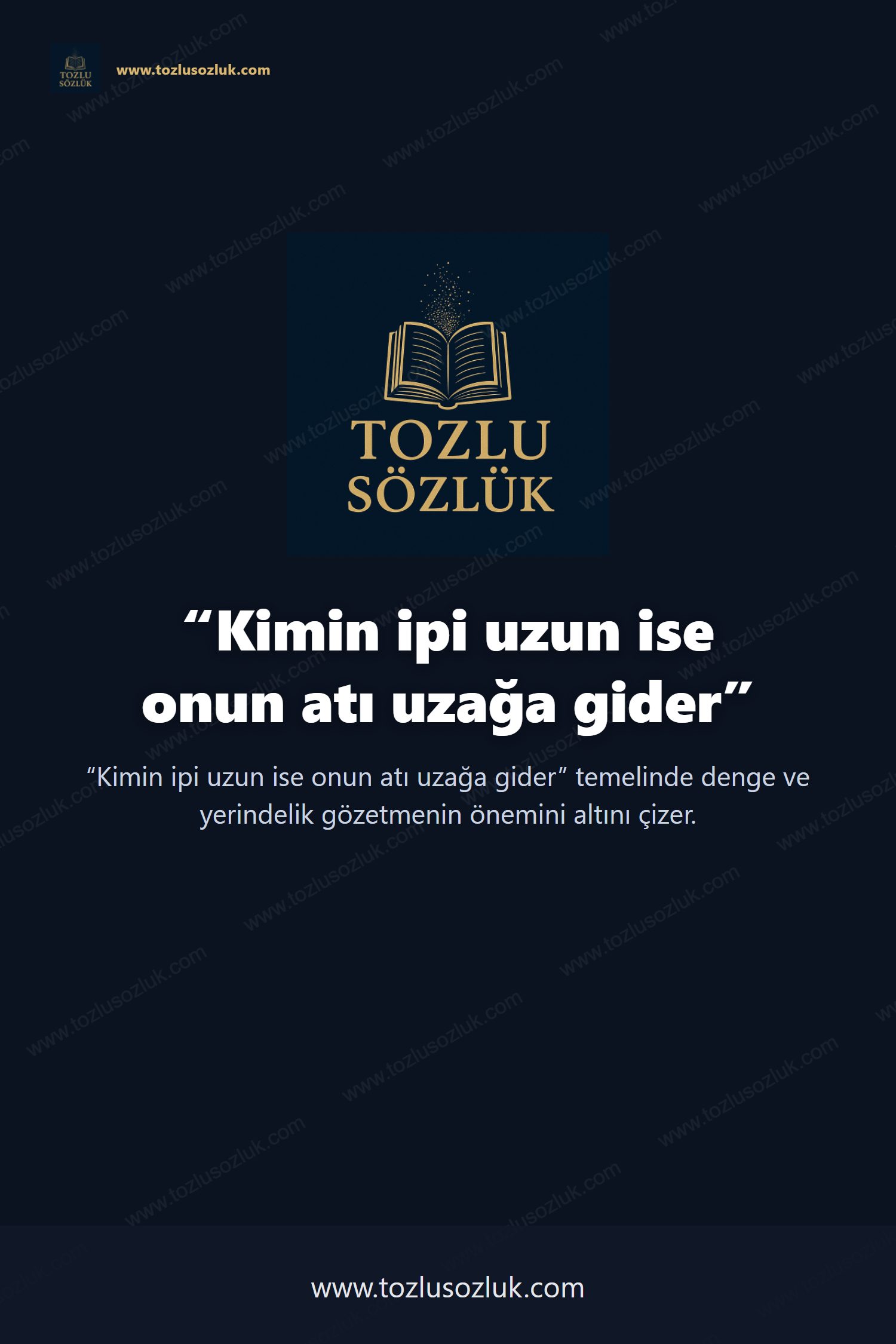 Kimin ipi uzun ise onun atı uzağa gider Pinterest görseli