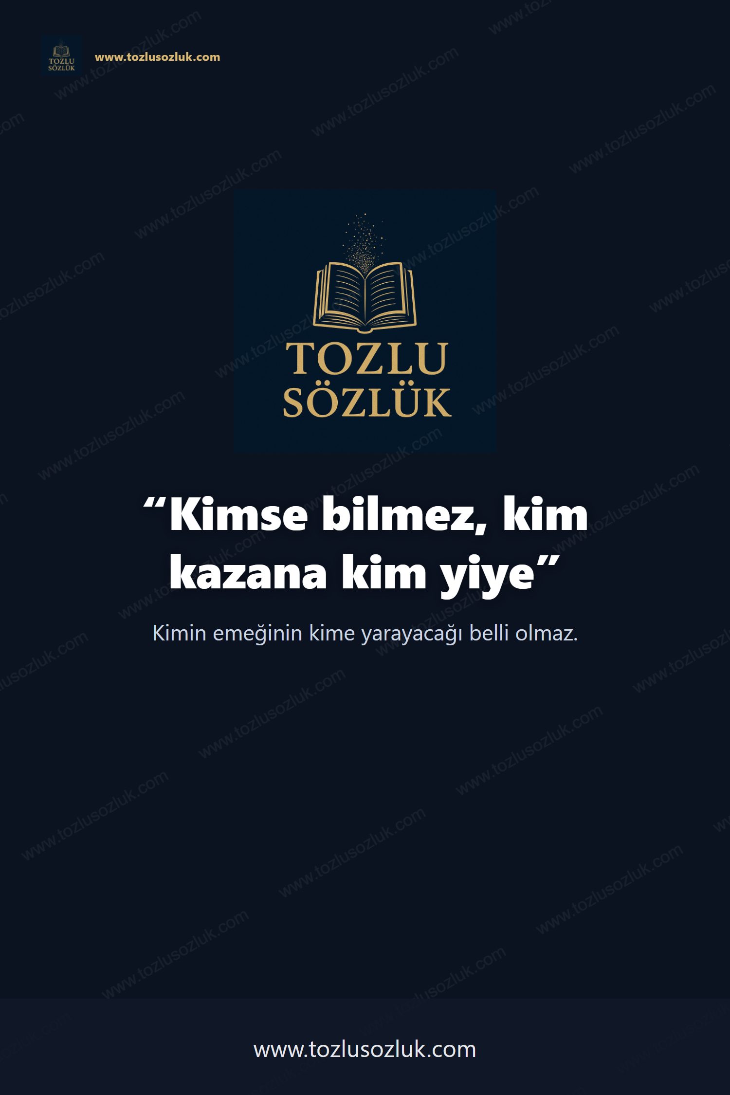 Kimse bilmez, kim kazana kim yiye Pinterest görseli