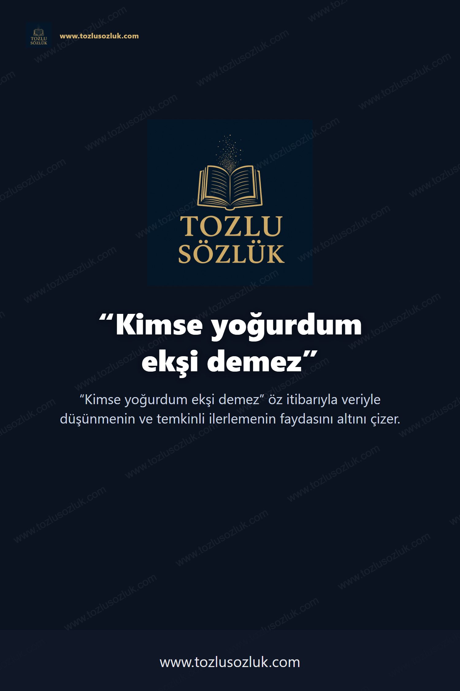 Kimse yoğurdum ekşi demez Pinterest görseli