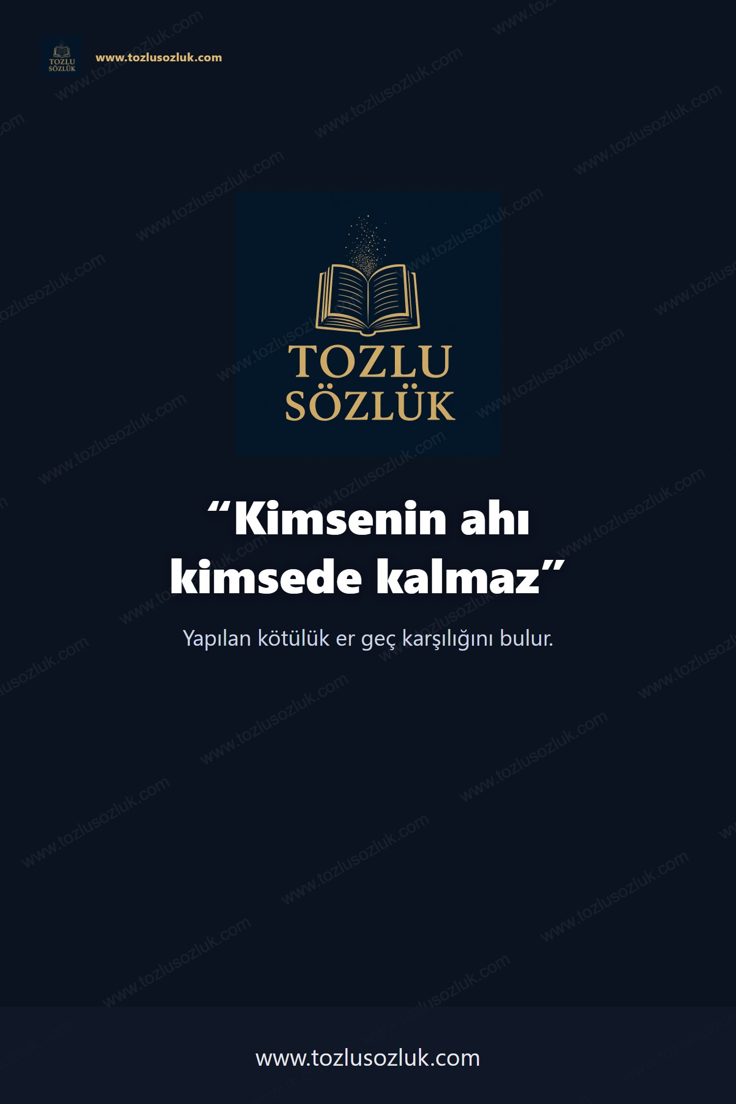 Kimsenin ahı kimsede kalmaz Pinterest görseli