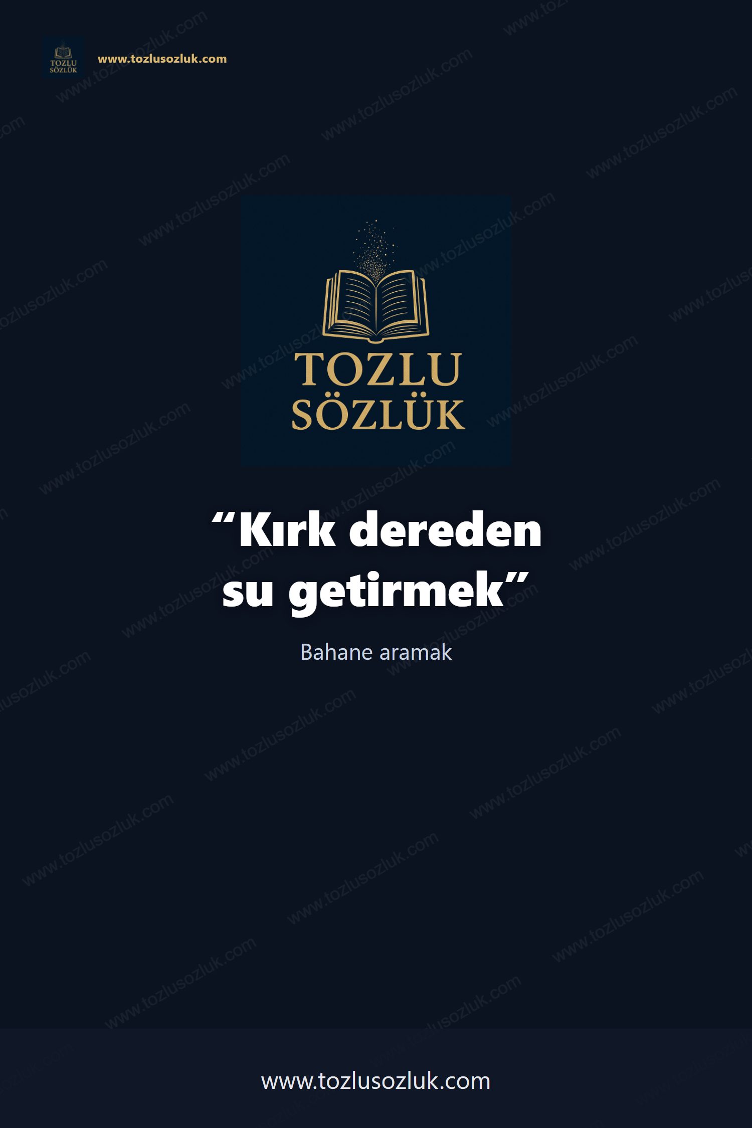 Kırk dereden su getirmek Pinterest görseli