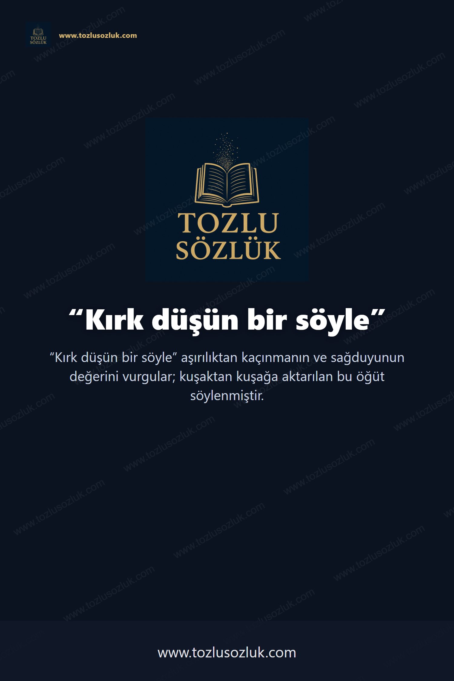 Kırk düşün bir söyle Pinterest görseli