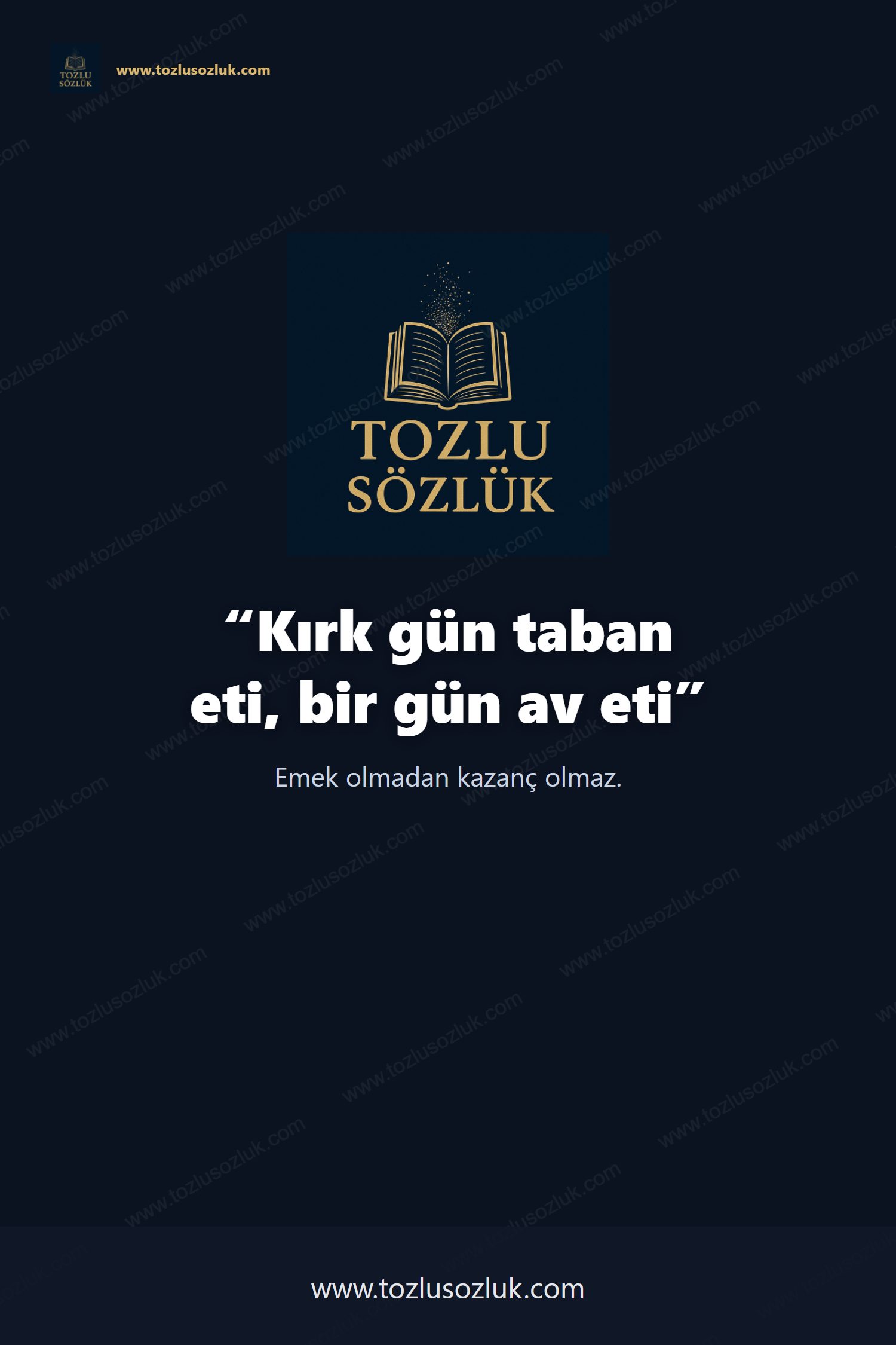 Kırk gün taban eti, bir gün av eti Pinterest görseli