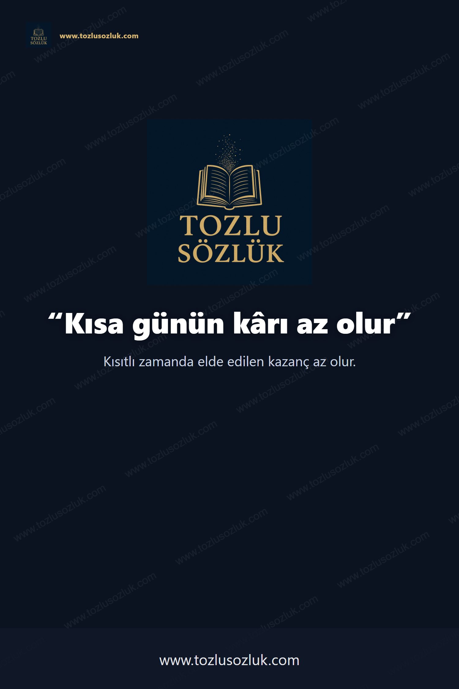 Kısa günün kârı az olur Pinterest görseli