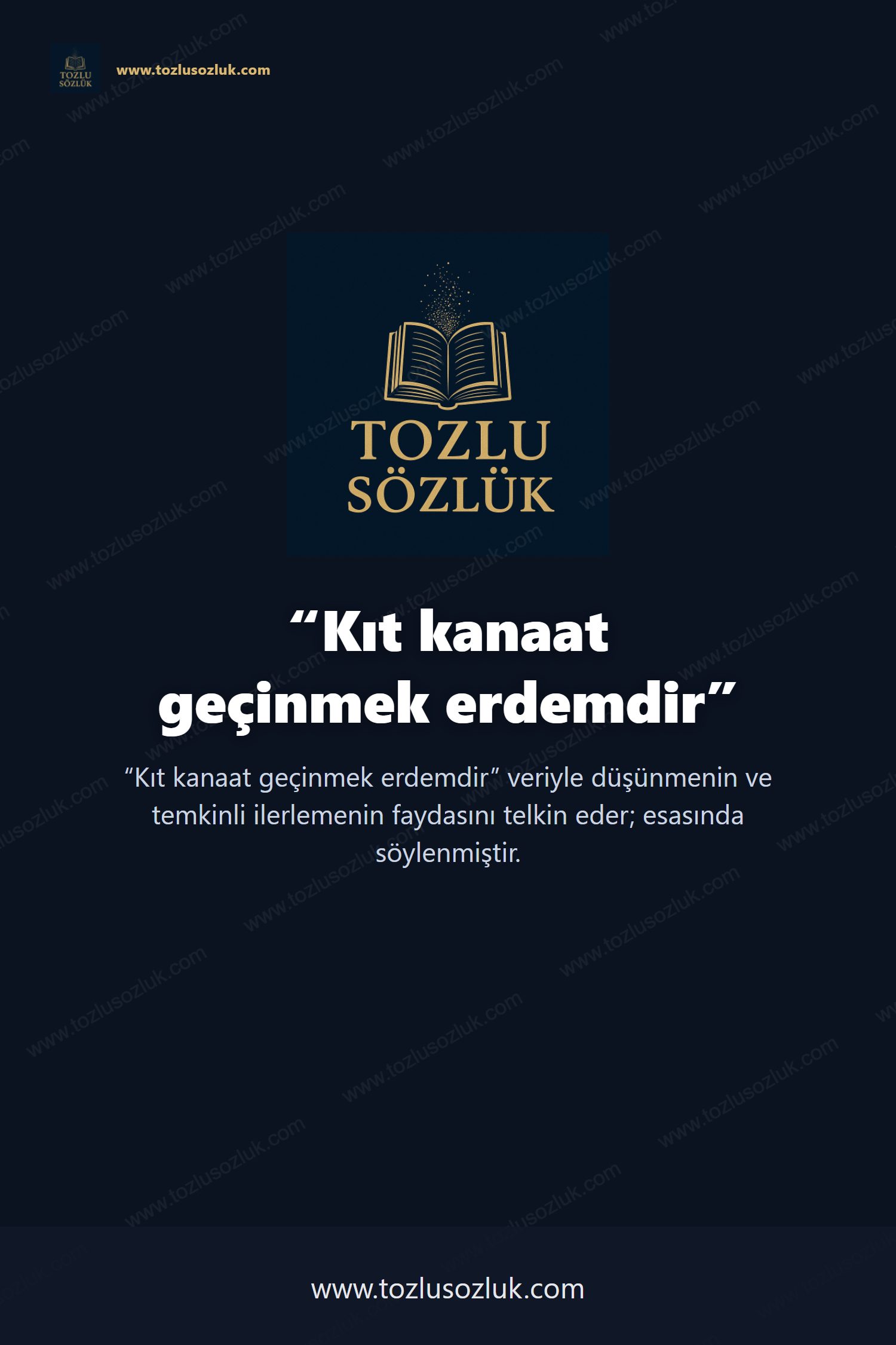 Kıt kanaat geçinmek erdemdir Pinterest görseli