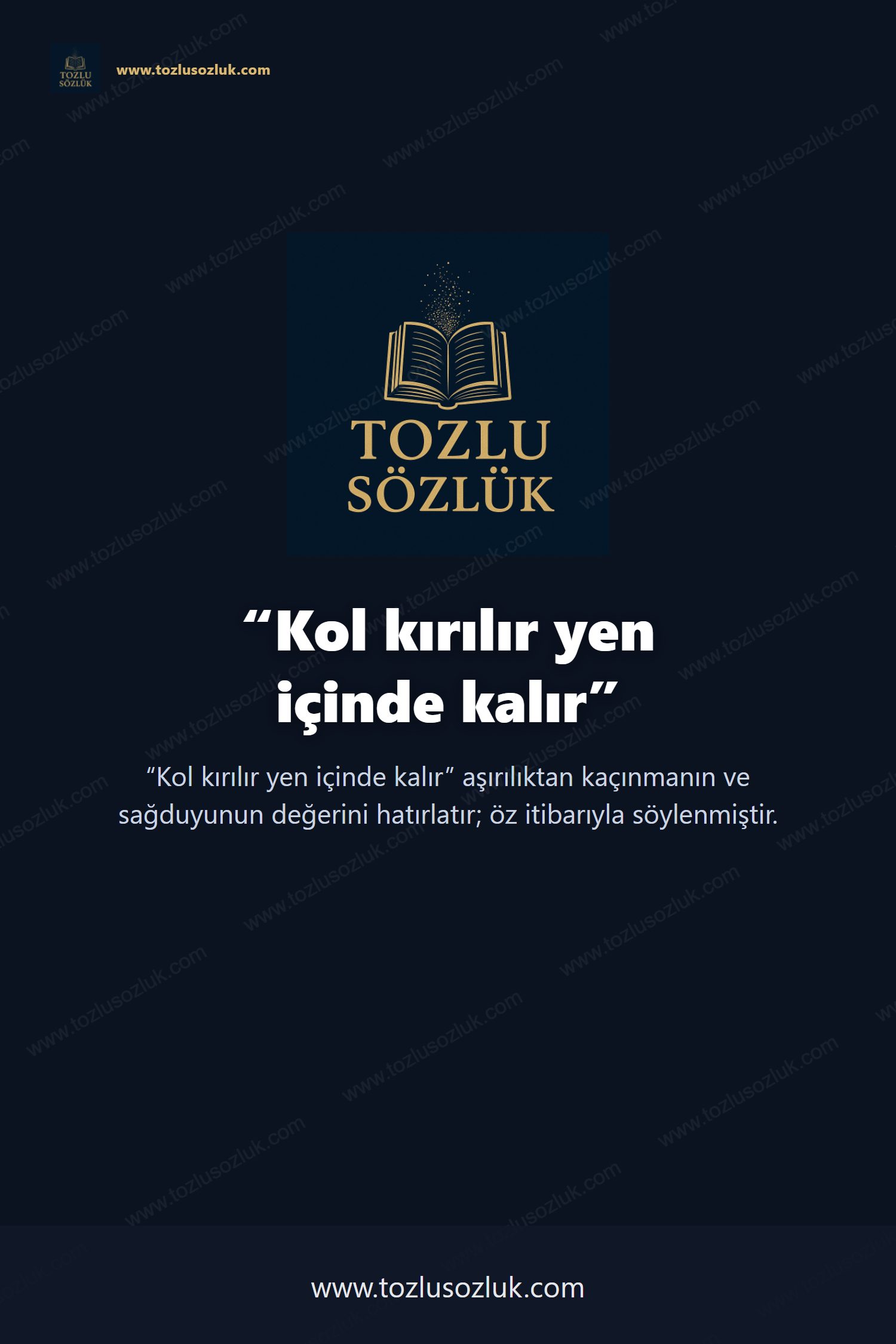 Kol kırılır yen içinde kalır Pinterest görseli