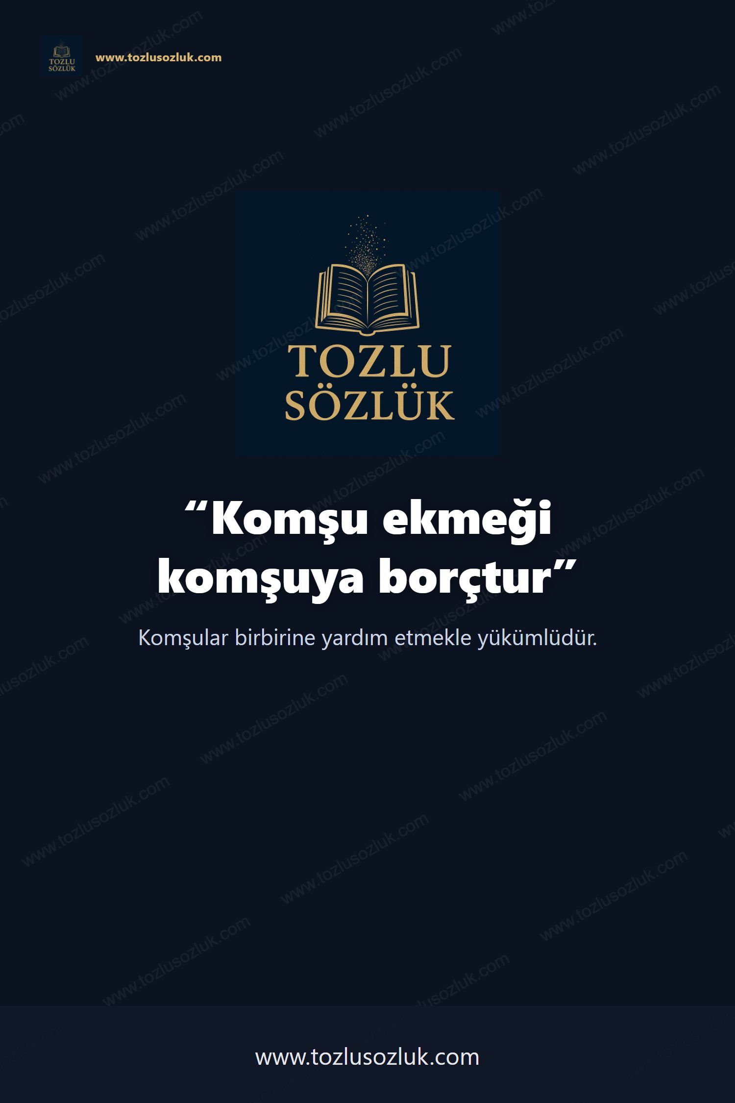 Komşu ekmeği komşuya borçtur Pinterest görseli