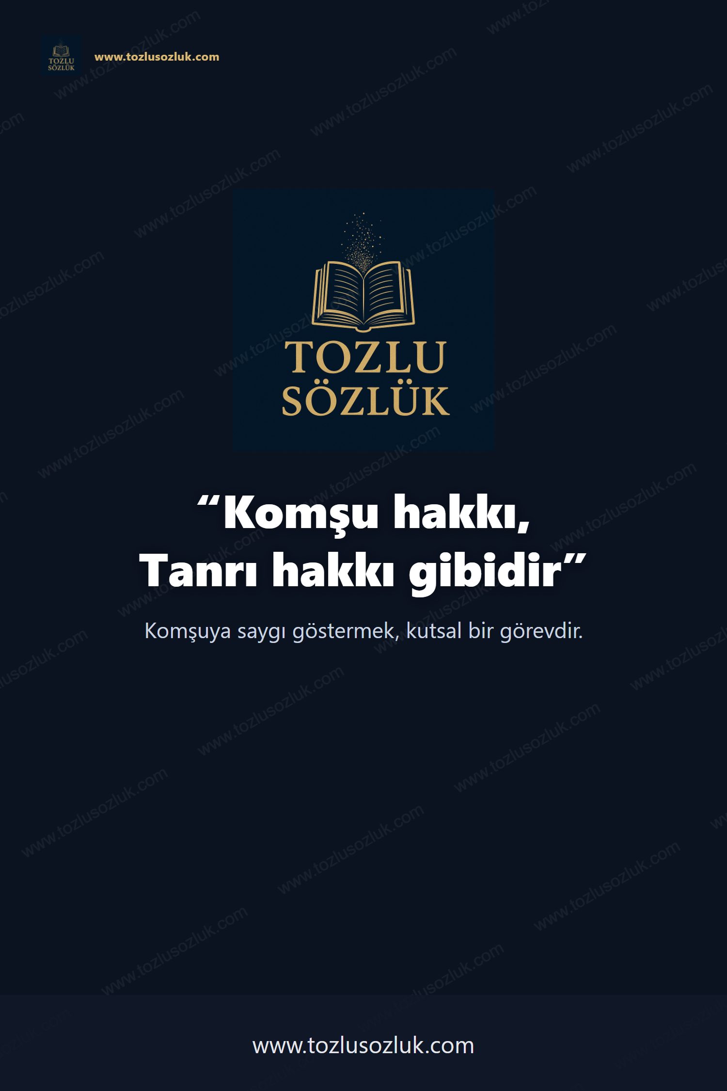 Komşu hakkı, Tanrı hakkı gibidir Pinterest görseli