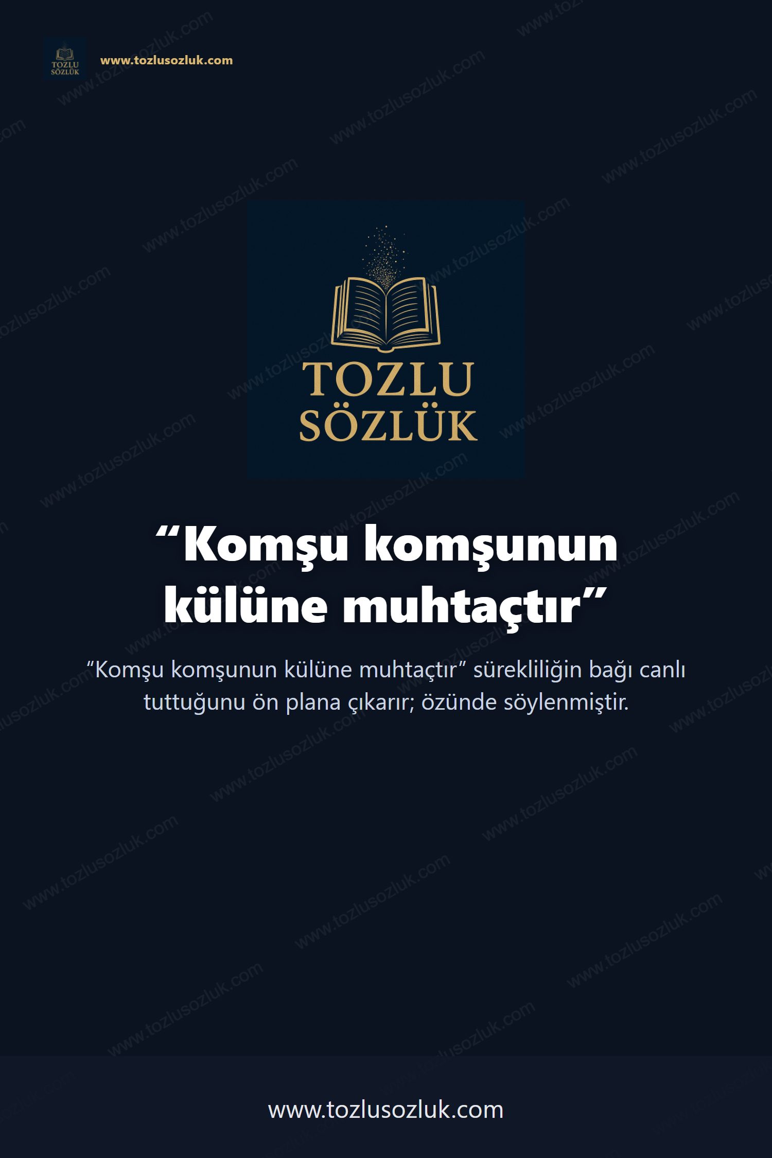 Komşu komşunun külüne muhtaçtır Pinterest görseli