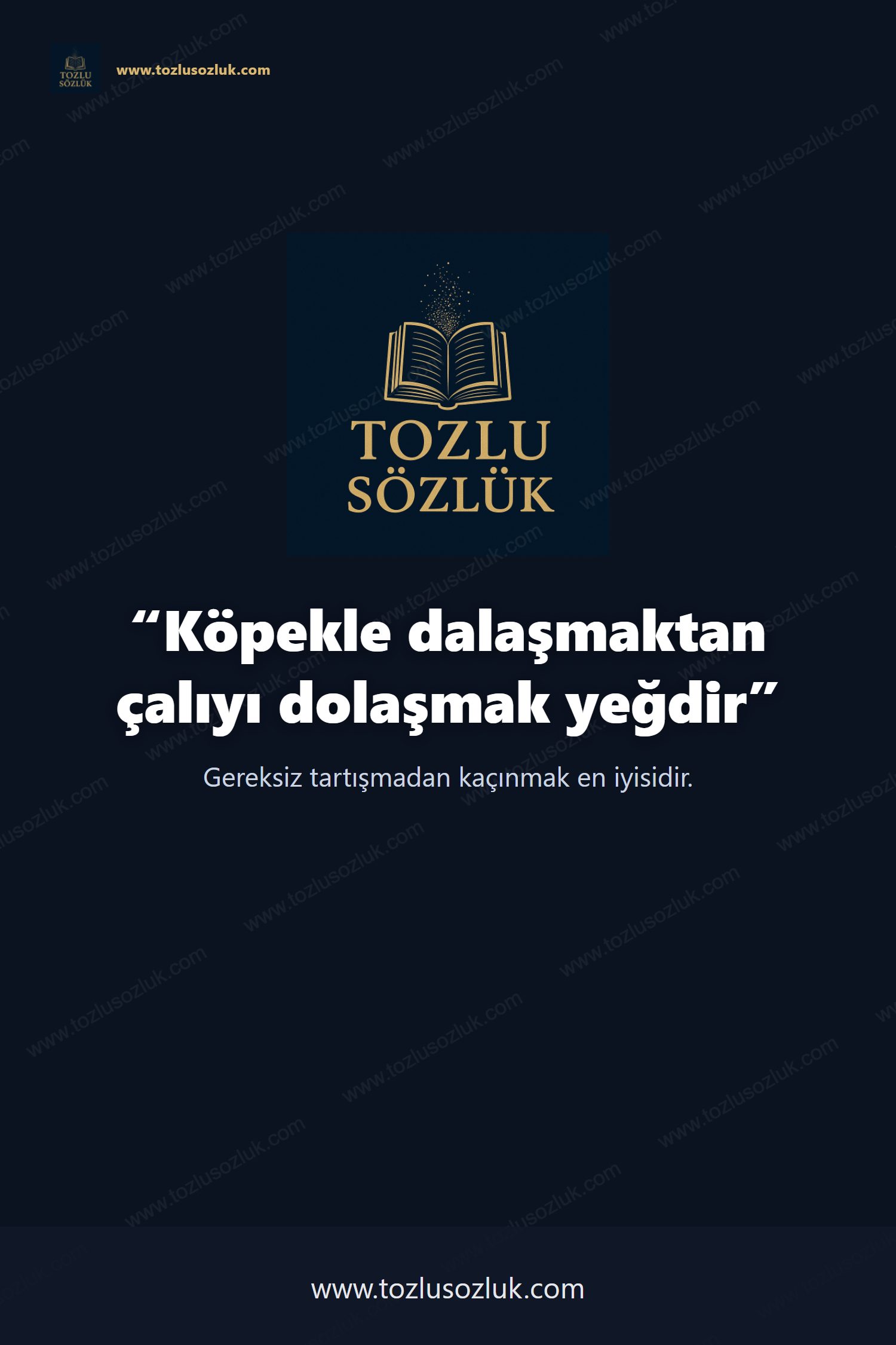 Köpekle dalaşmaktan çalıyı dolaşmak yeğdir Pinterest görseli