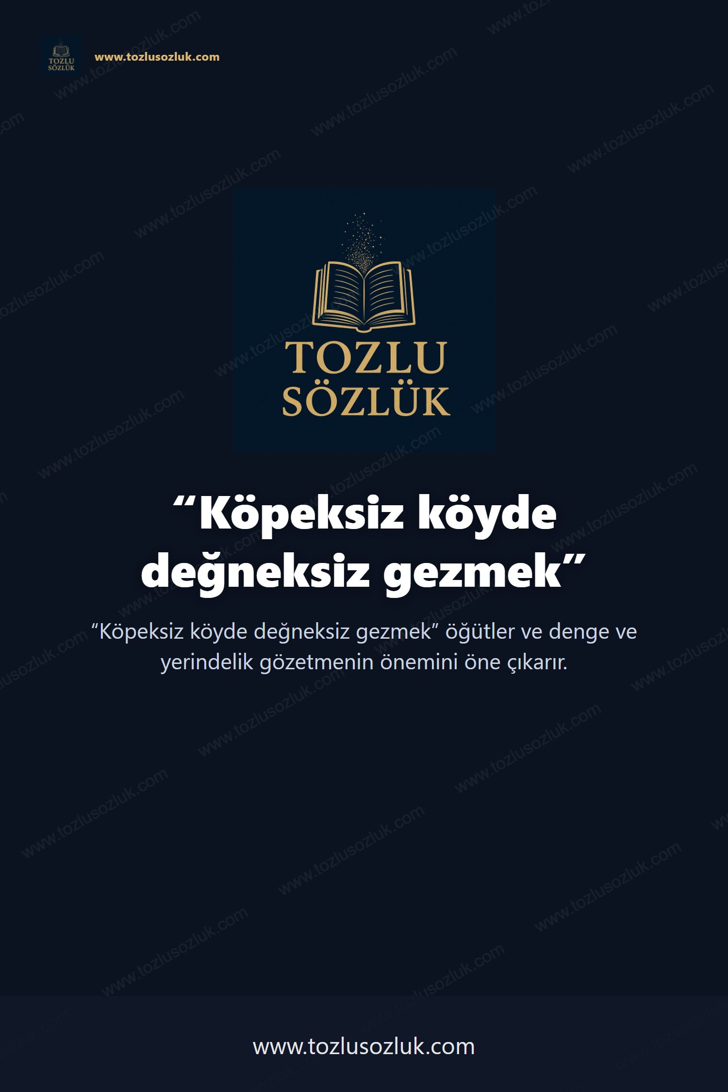 Köpeksiz köyde değneksiz gezmek Pinterest görseli
